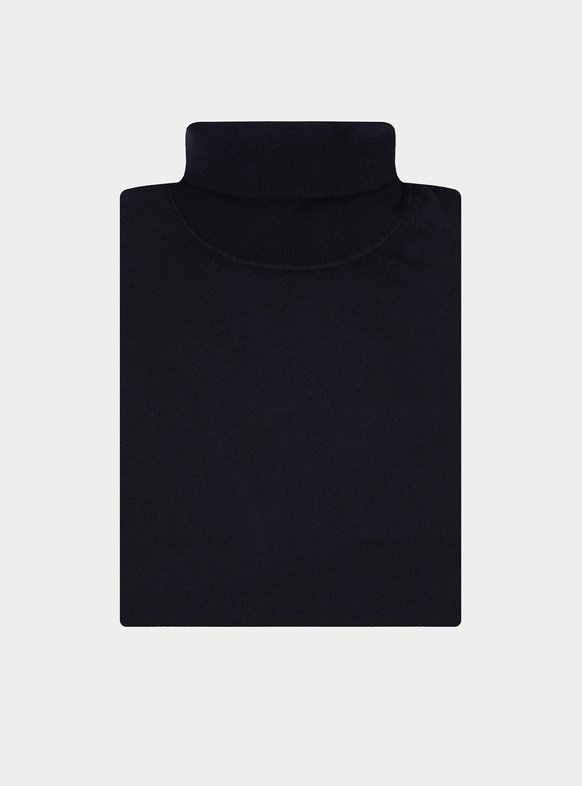 Cotton and Cashmere Turtleneck, NAVY BLUE
