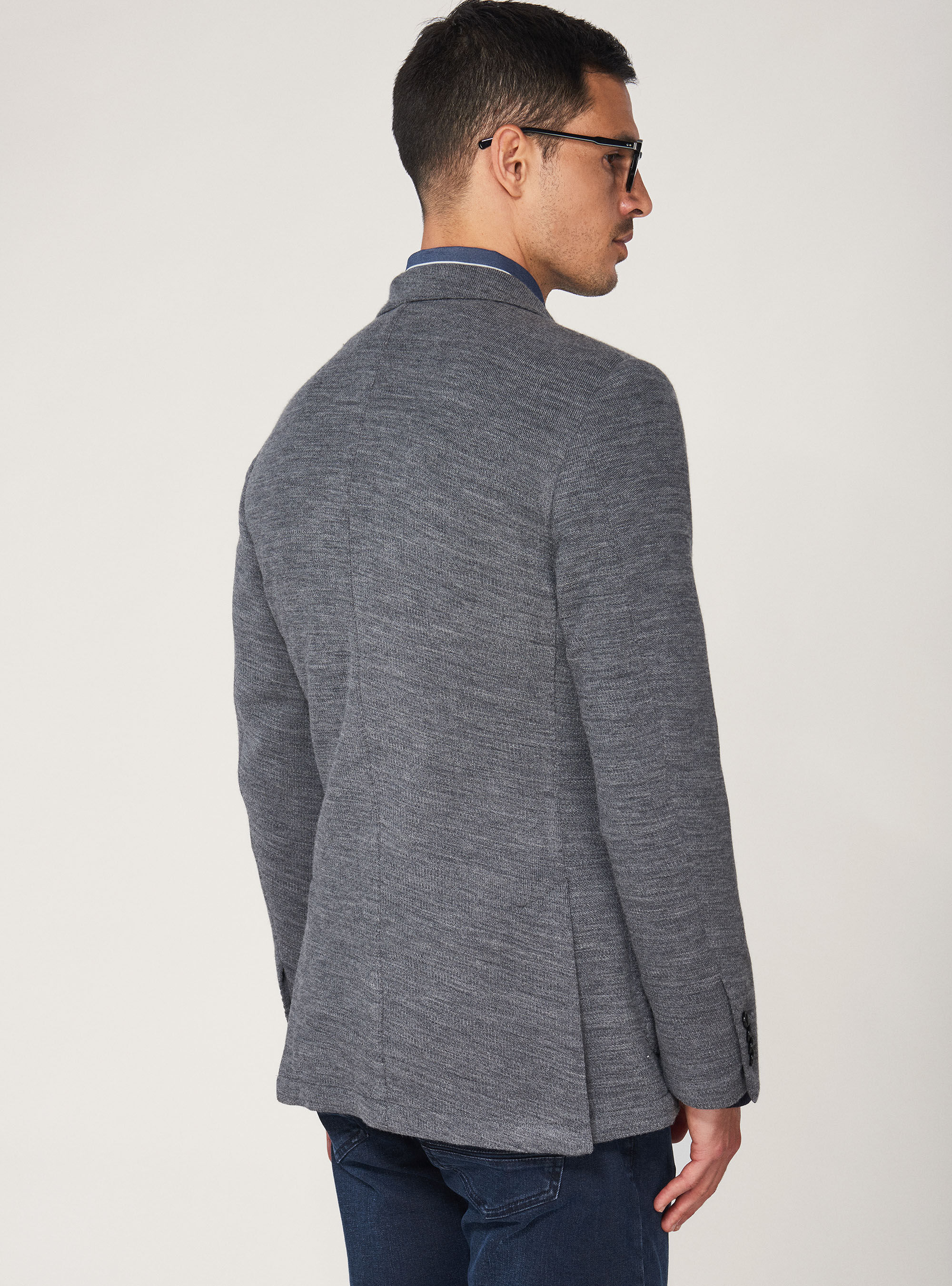 Mens grey best sale jersey blazer