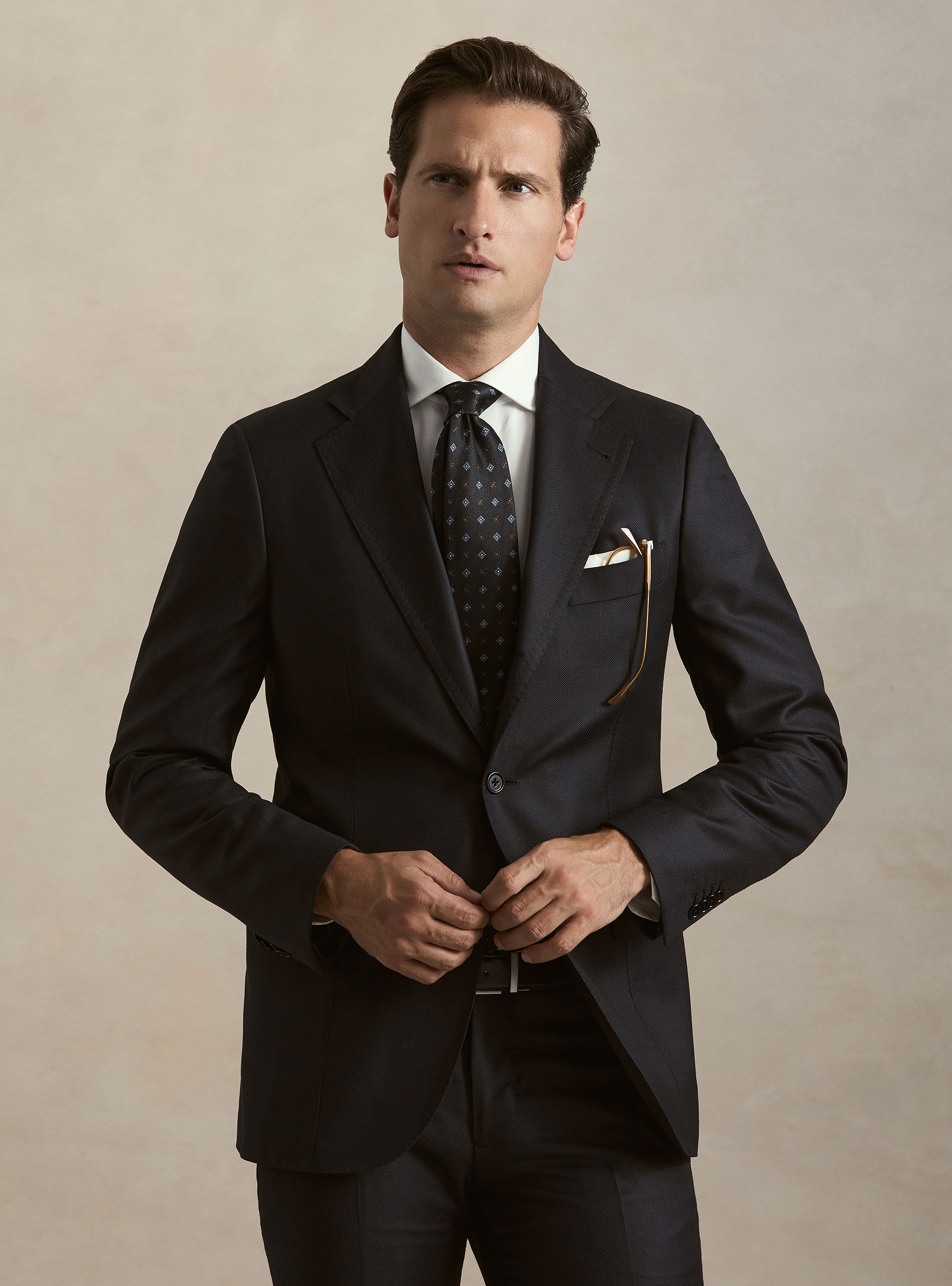 Giacca per abito in pura lana occhio di pernice Vitale Barberis Canonico, BLU NAVY