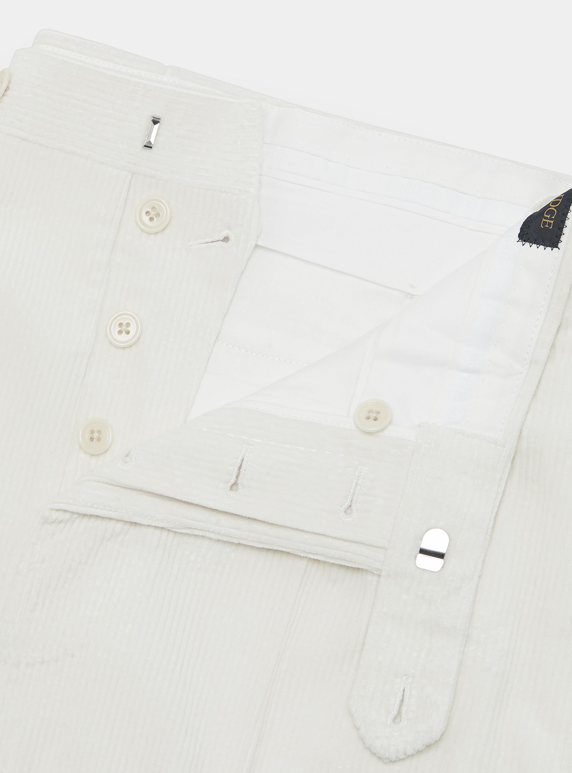 Duca Visconti di Modrone velvet pleat trousers, OFF-WHITE