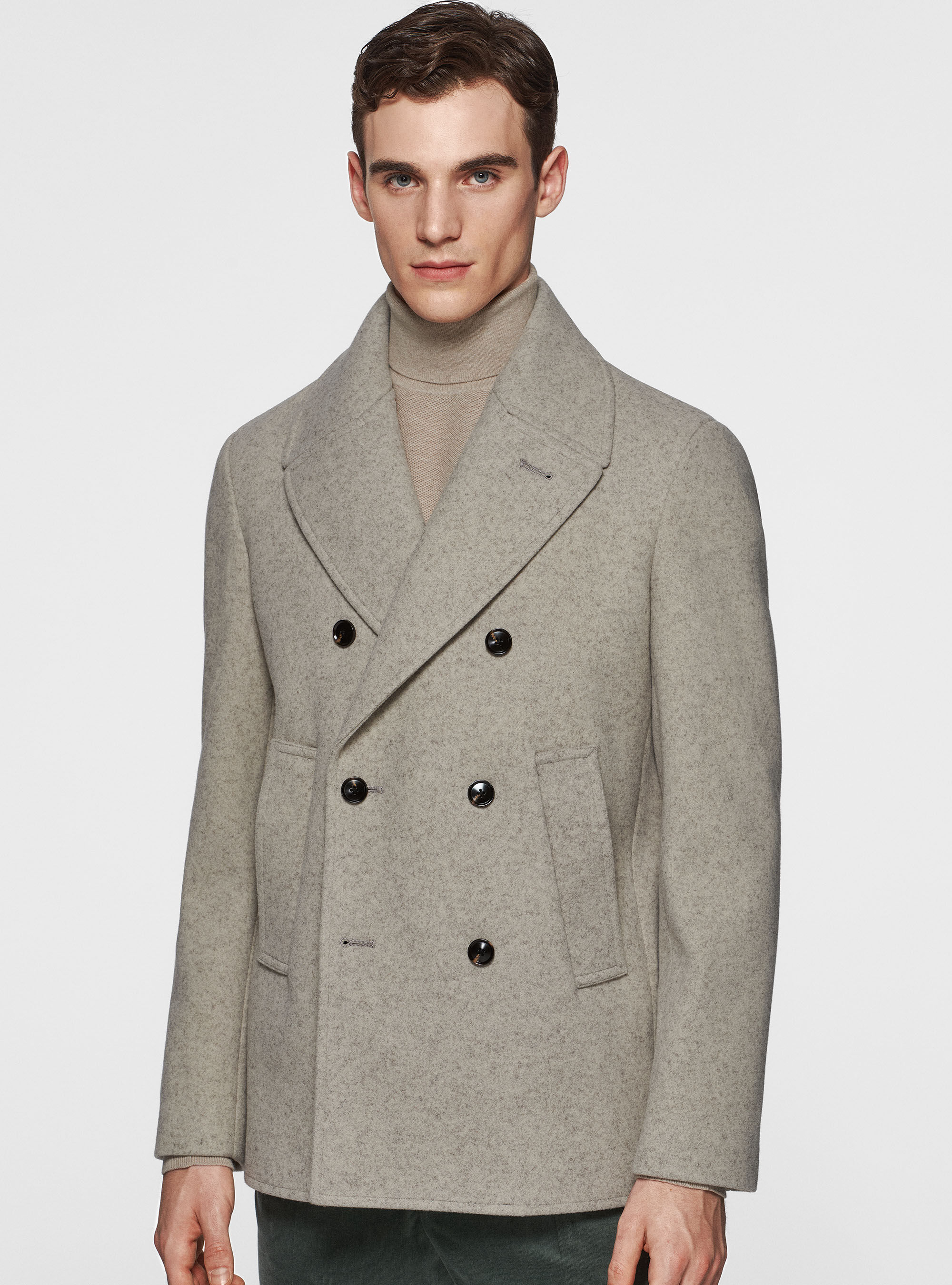 Solid coloured peacoat