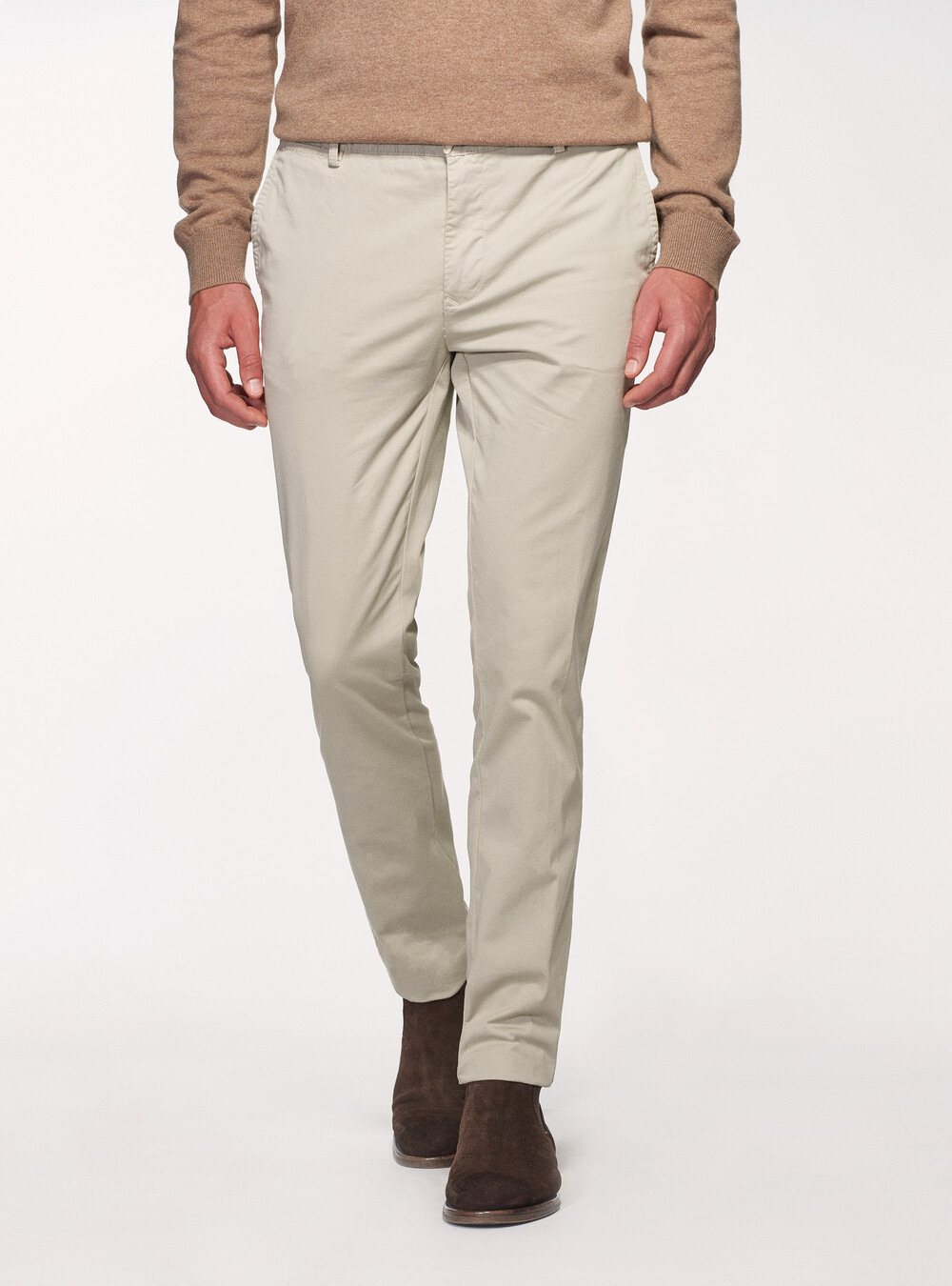 Stretch cotton twill chino trousers | GutteridgeUS | Men\'s Trousers