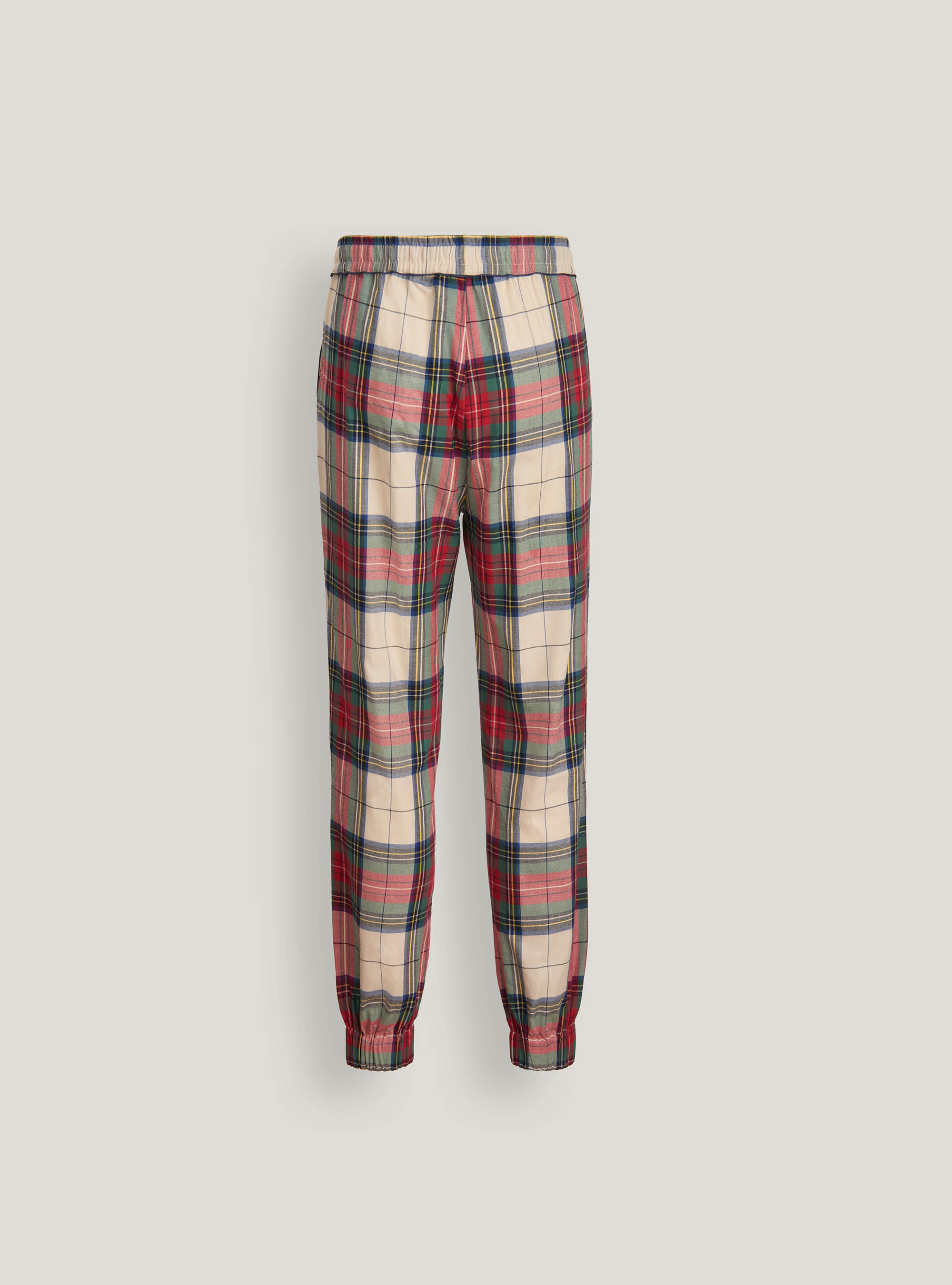 Cotton checked trousers sale