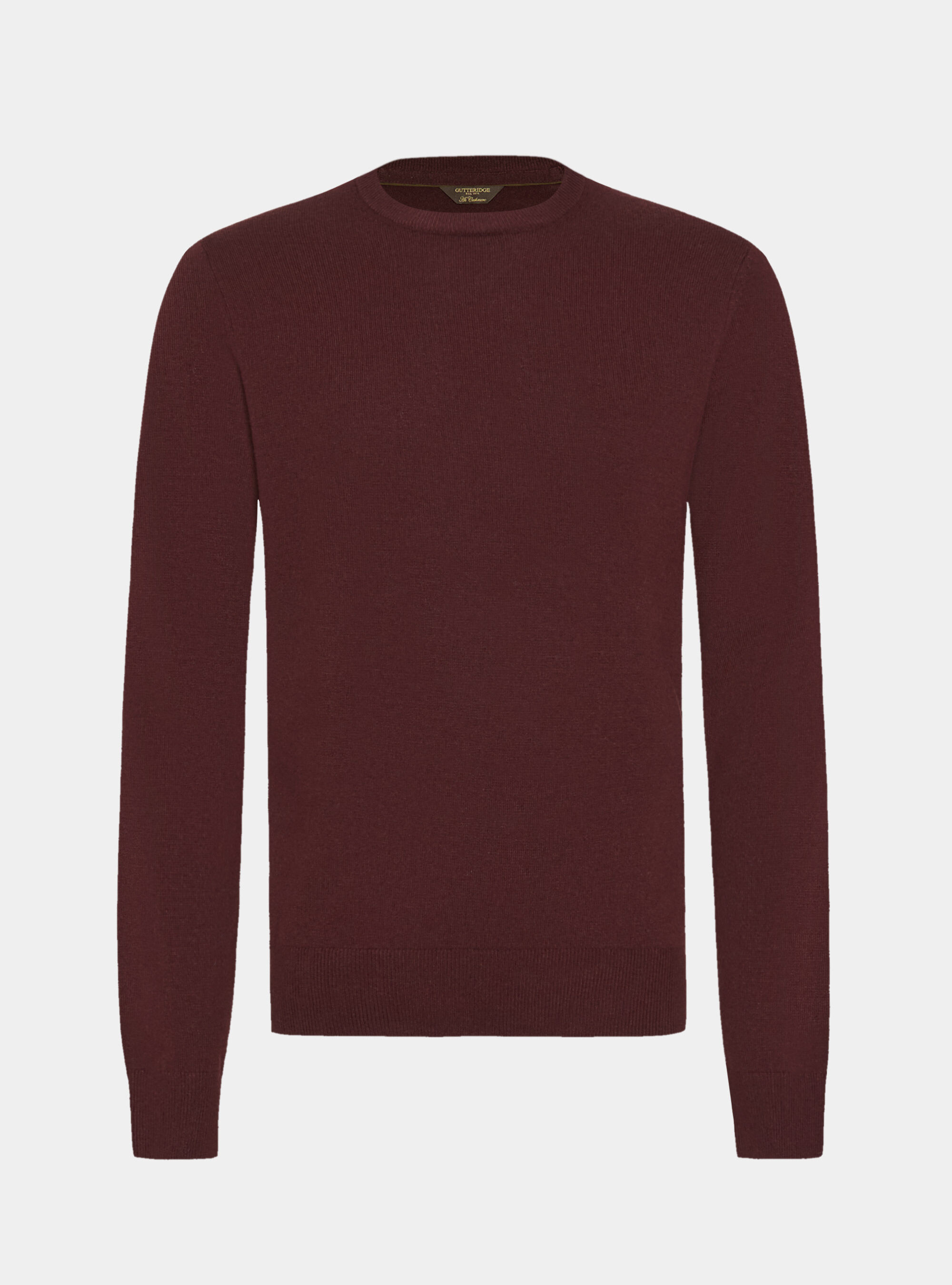 Lambswool and cashmere crewneck sweater, BORDEAUX