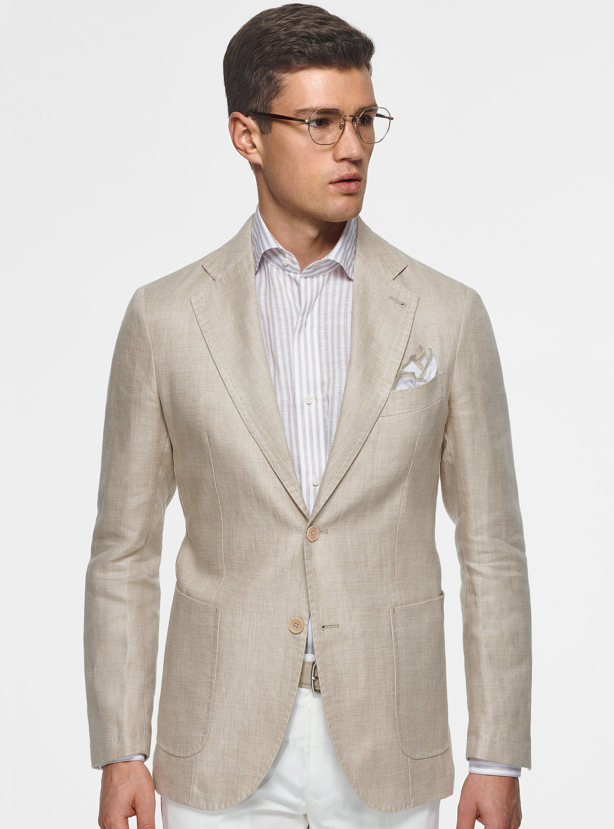 Sand linen blazer cheap