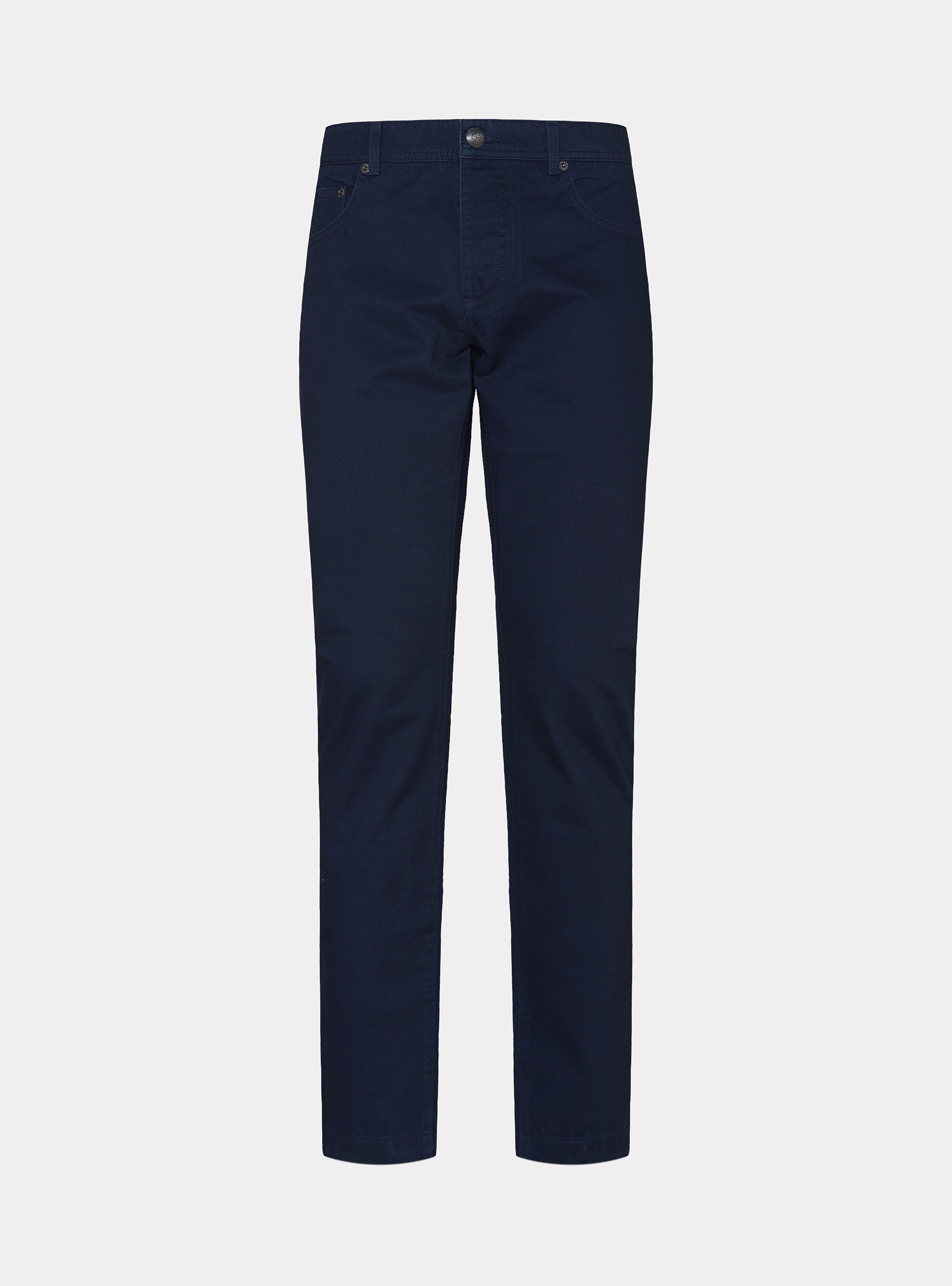 Pantaloni slim fit in twill di cotone, BLU NAVY