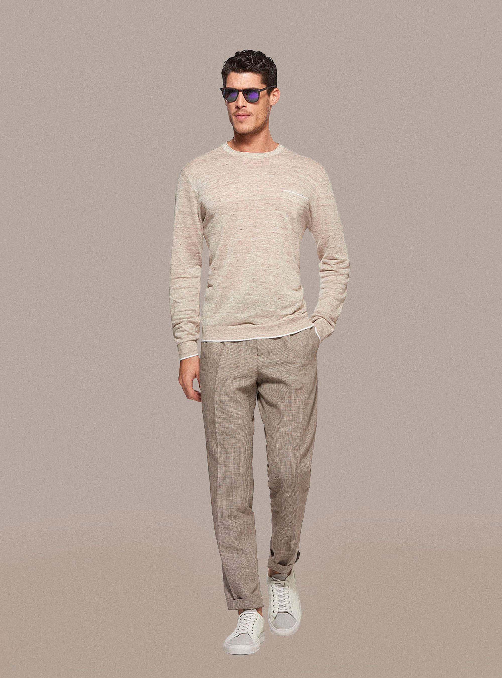 Multicolor Maglia over in lino a righe | Stefanel