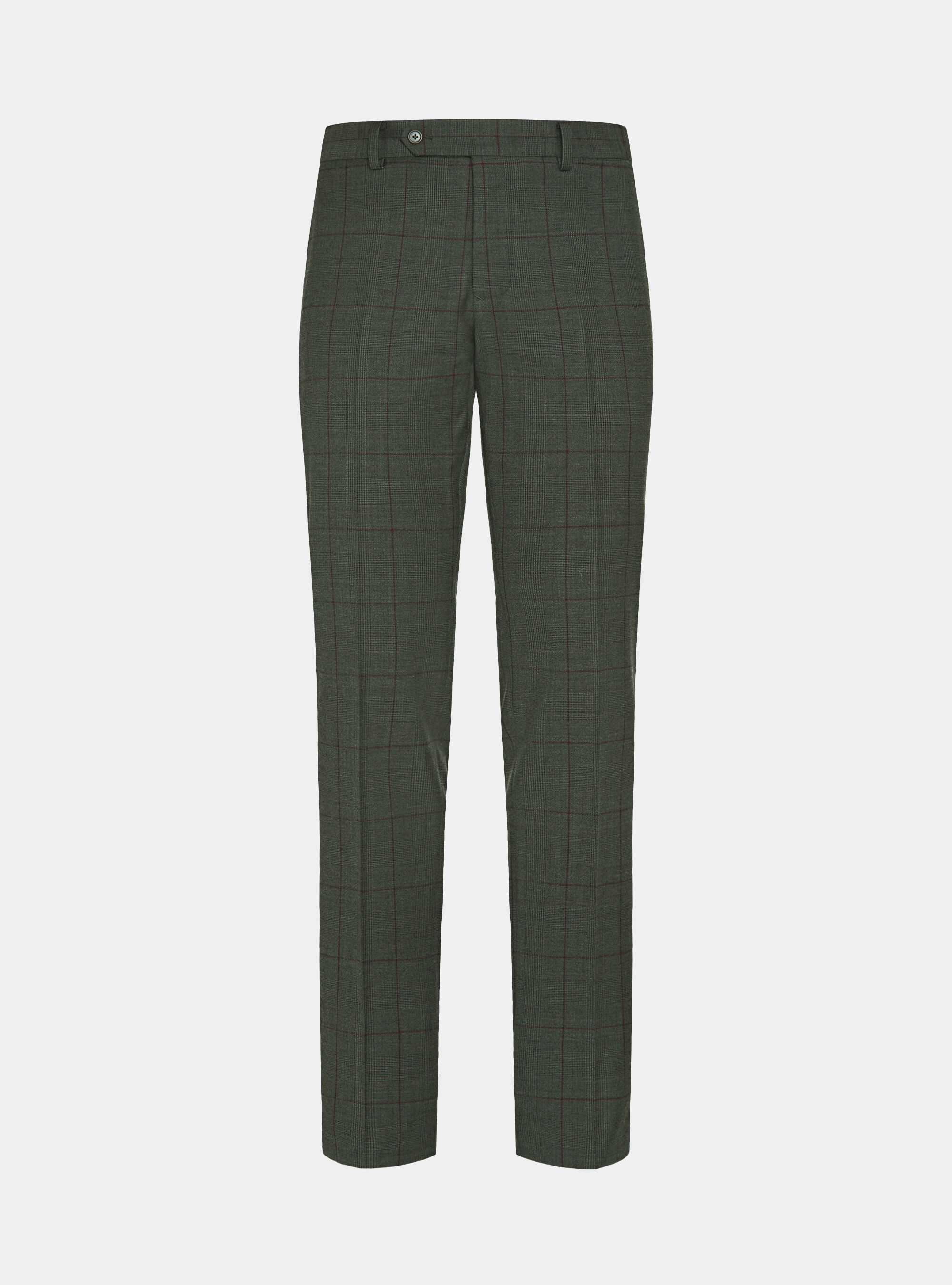 Patterned pure wool trousers, GREEN