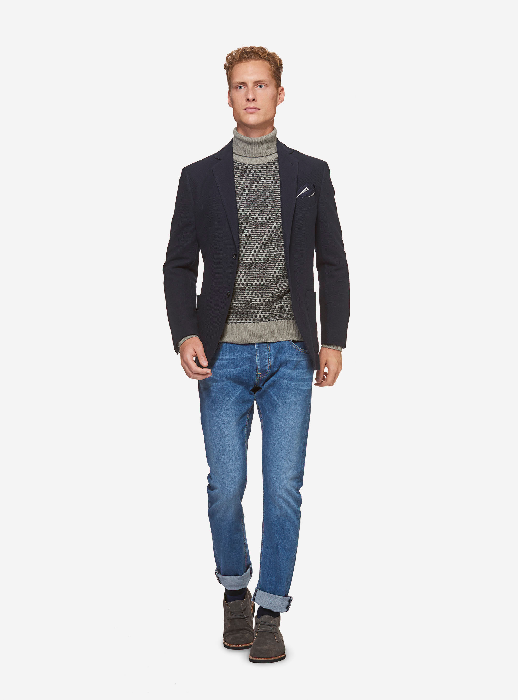 Wool jersey blazer, NAVY BLUE