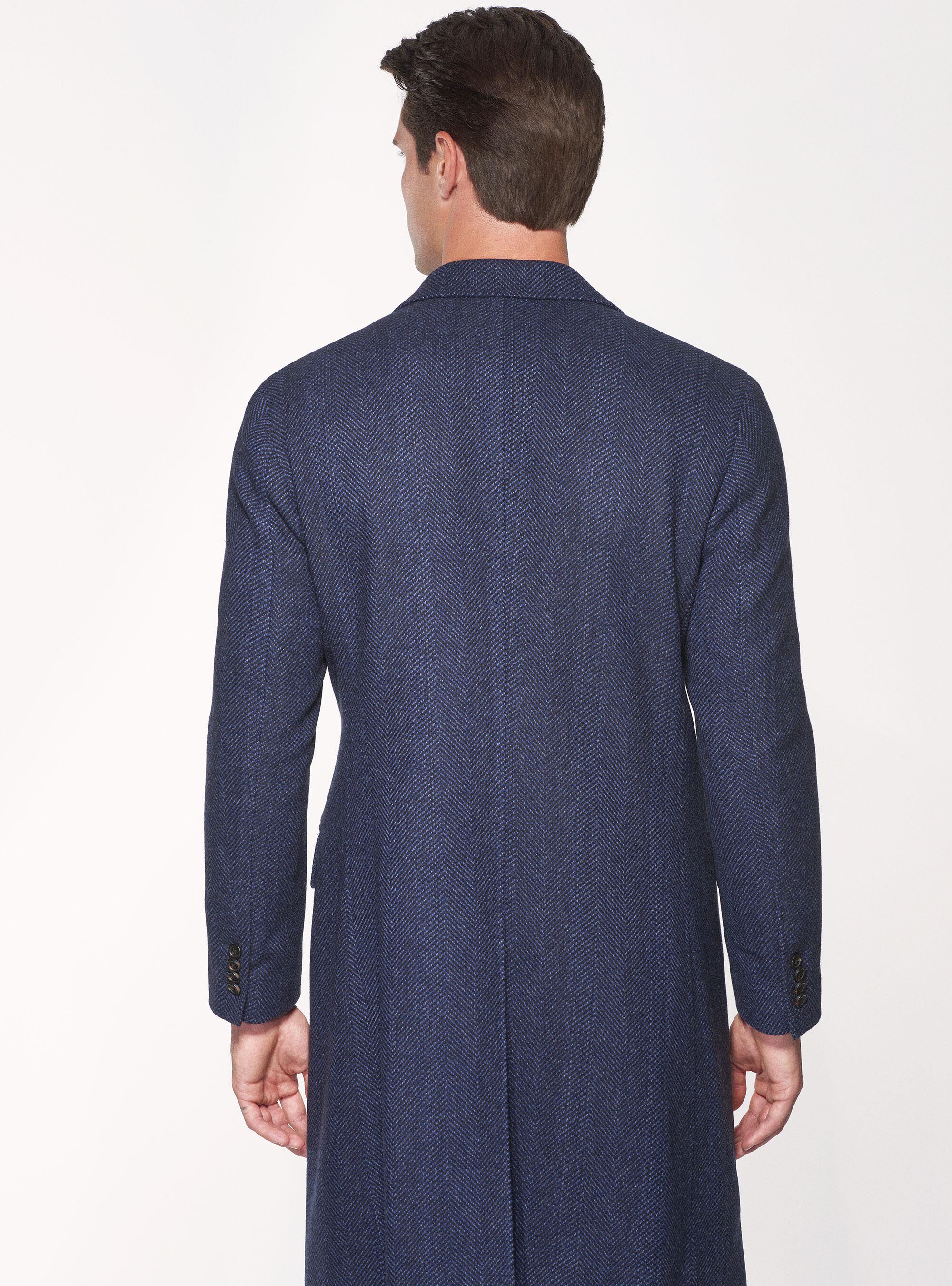 Herringbone wool blend coat
