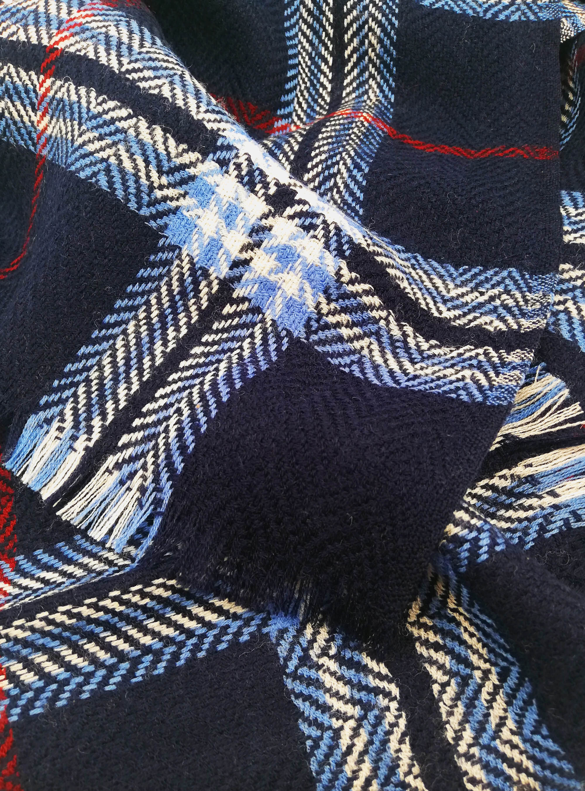 Sciarpa in lana a quadri, BLU