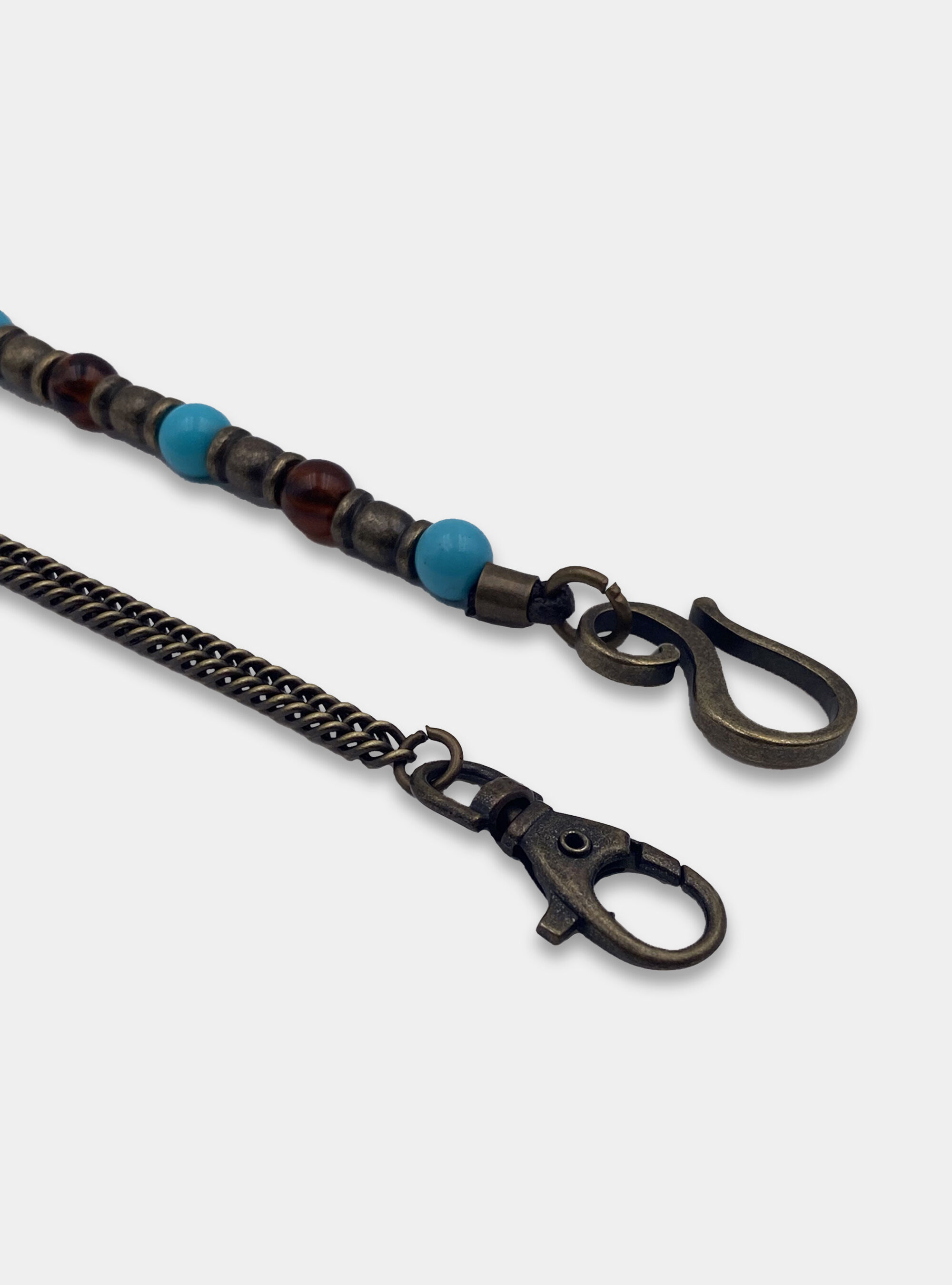 Catena portachiavi con pietra turchese, AZZURRO