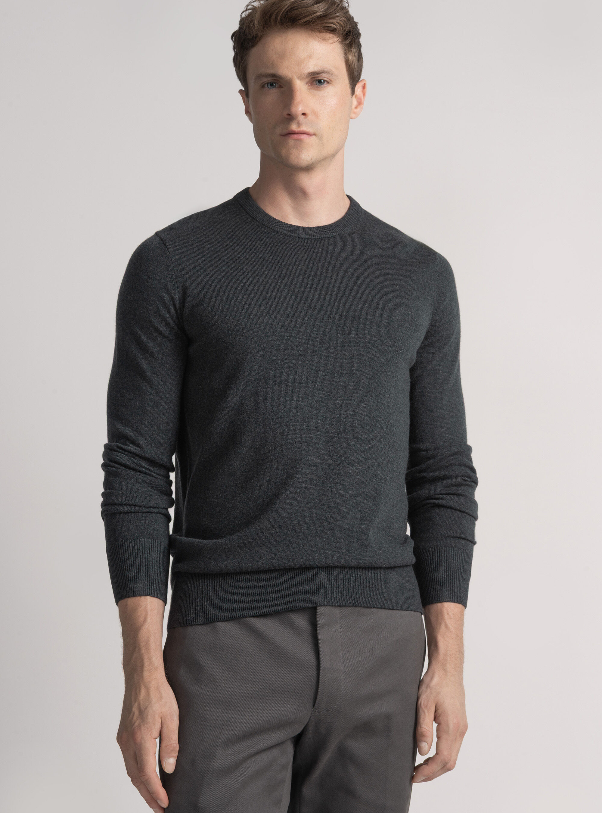 Crew-neck sweater in wool blend