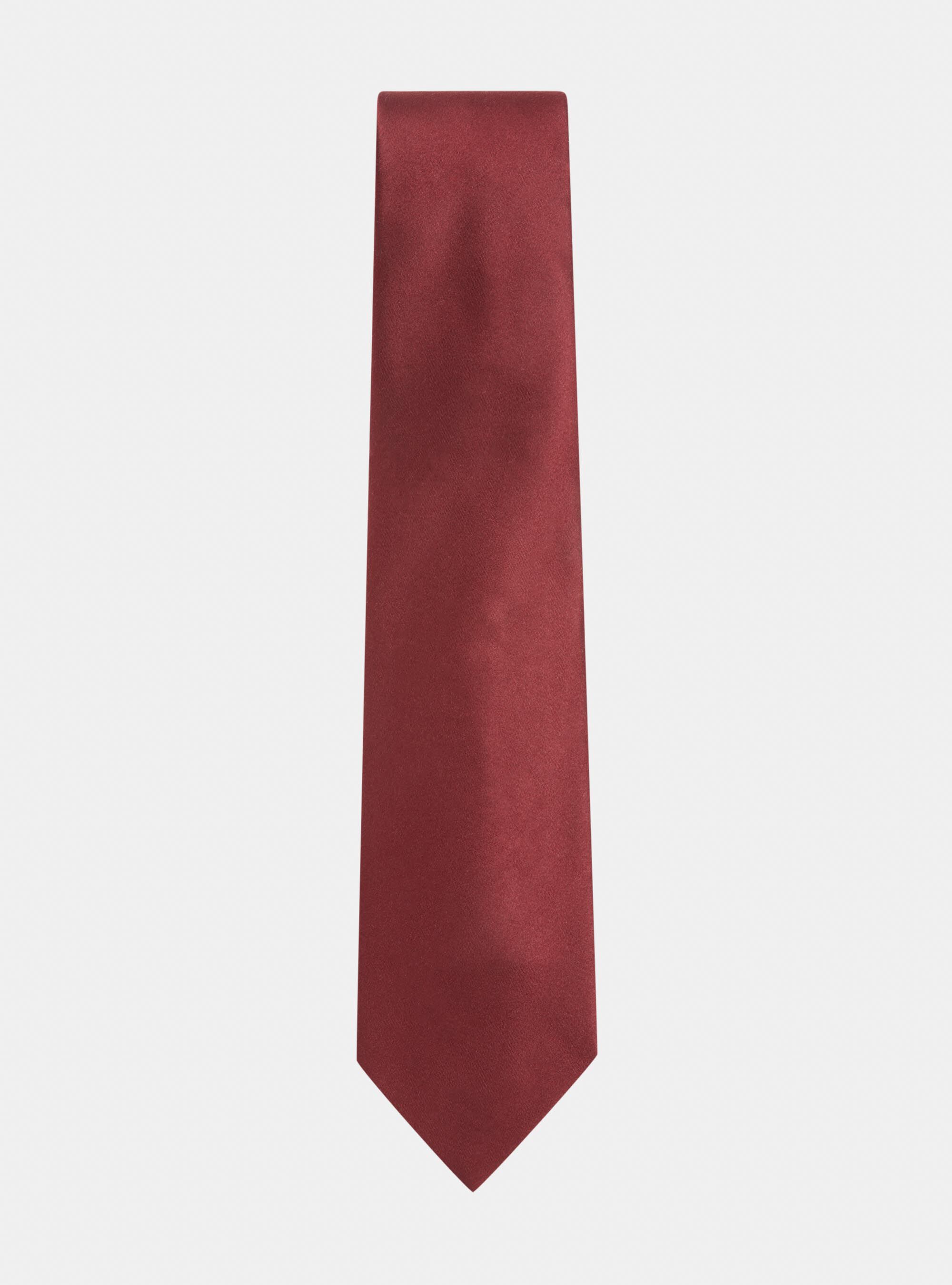 Solid-coloured silk tie, BORDEAUX