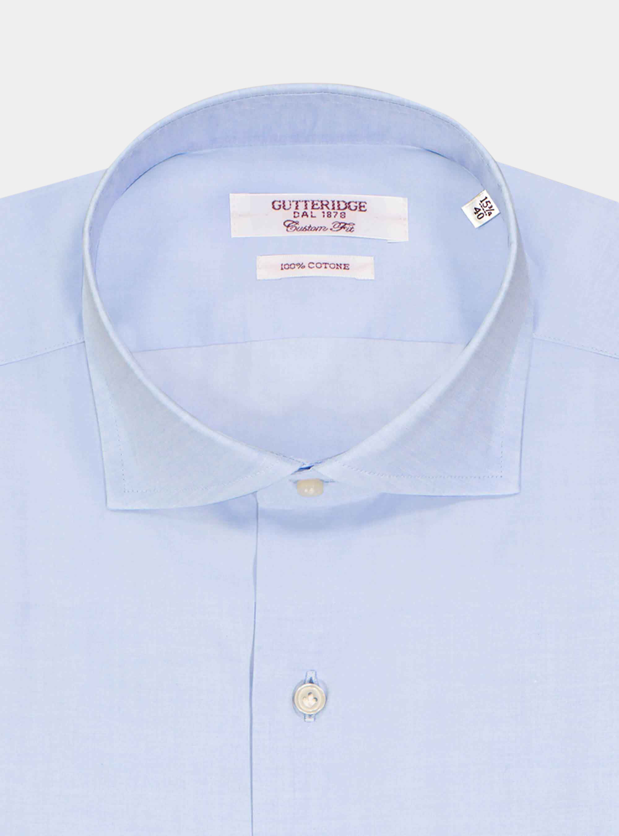 Camicia comfort fit classica in mussola di cotone, AZZURRO