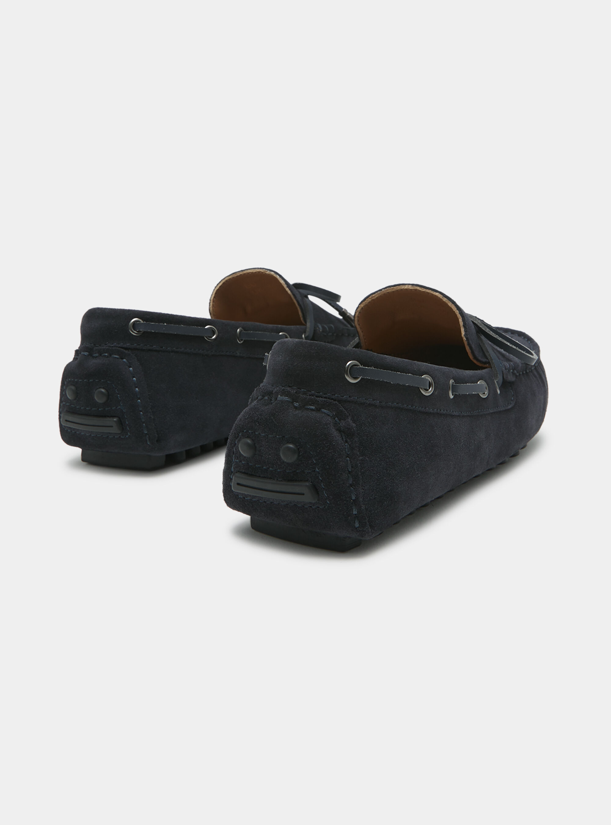 Bootsmokassins aus Wildleder mit Schleife, NAVY 0218C