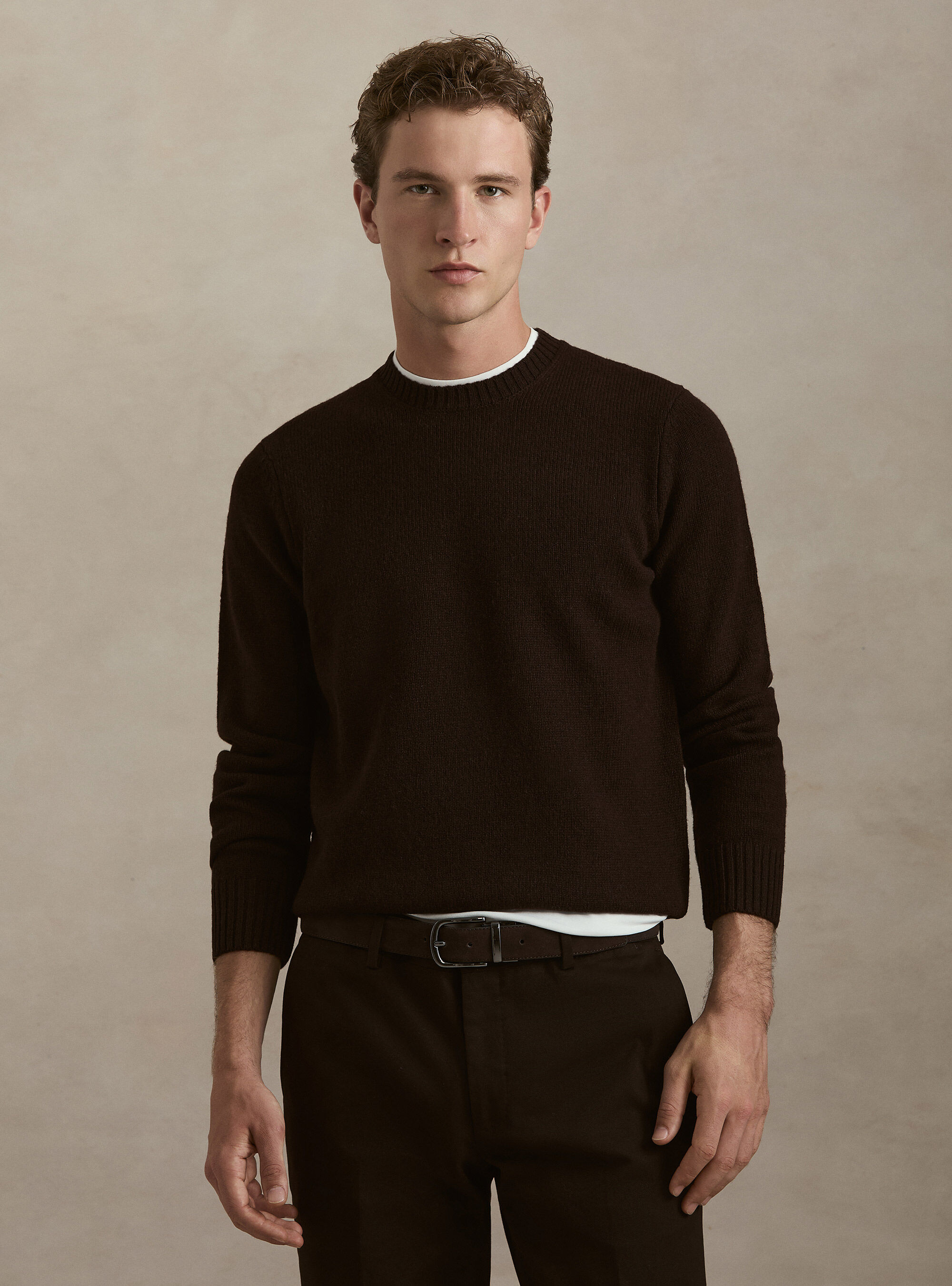 Pure Shetland wool crewneck sweater