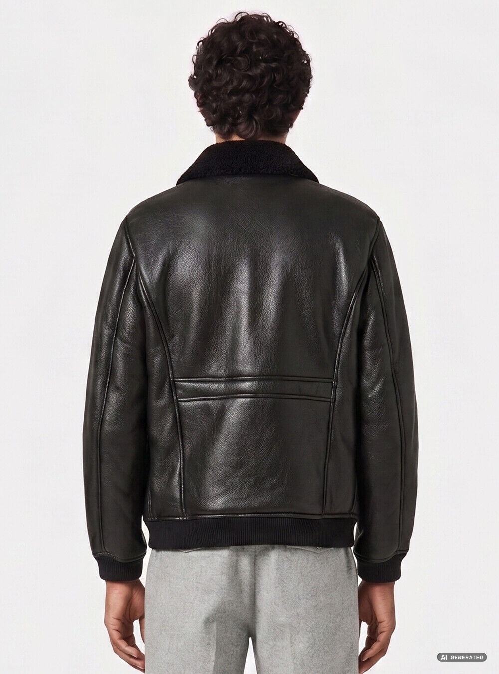 Bomber in similpelle con tasconi, NERO