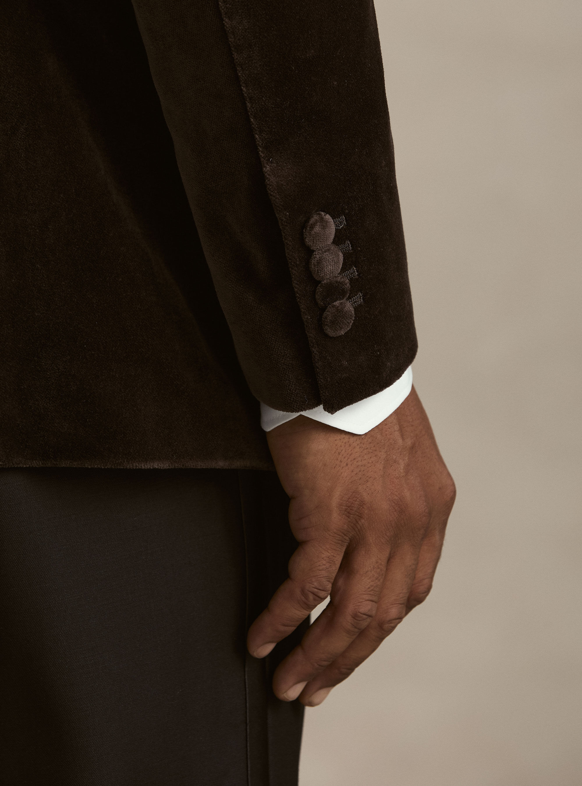 Tuxedo blazer for a velvet suit, BROWN