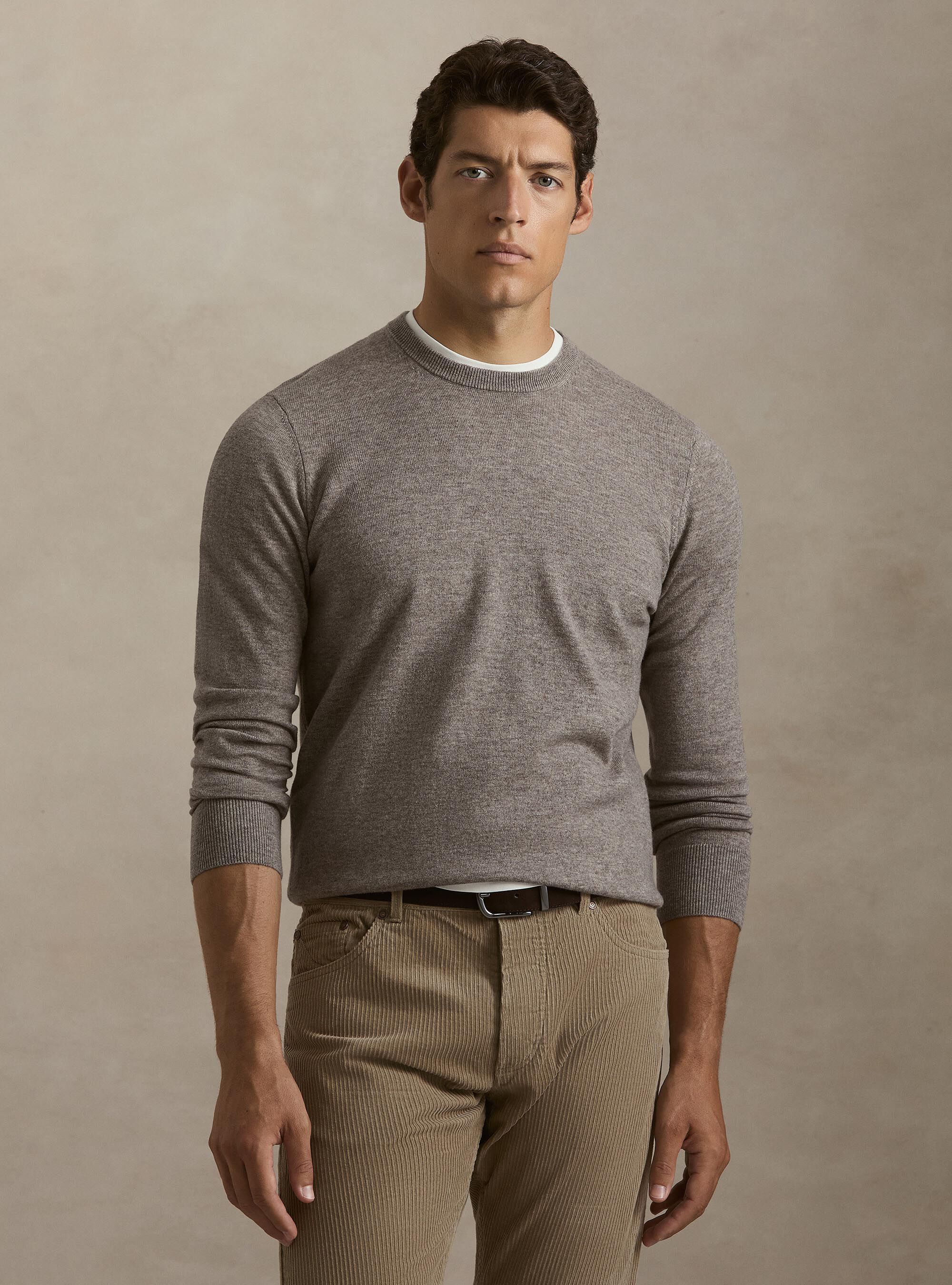 Girocollo in maglia in lana poliammide cashmere