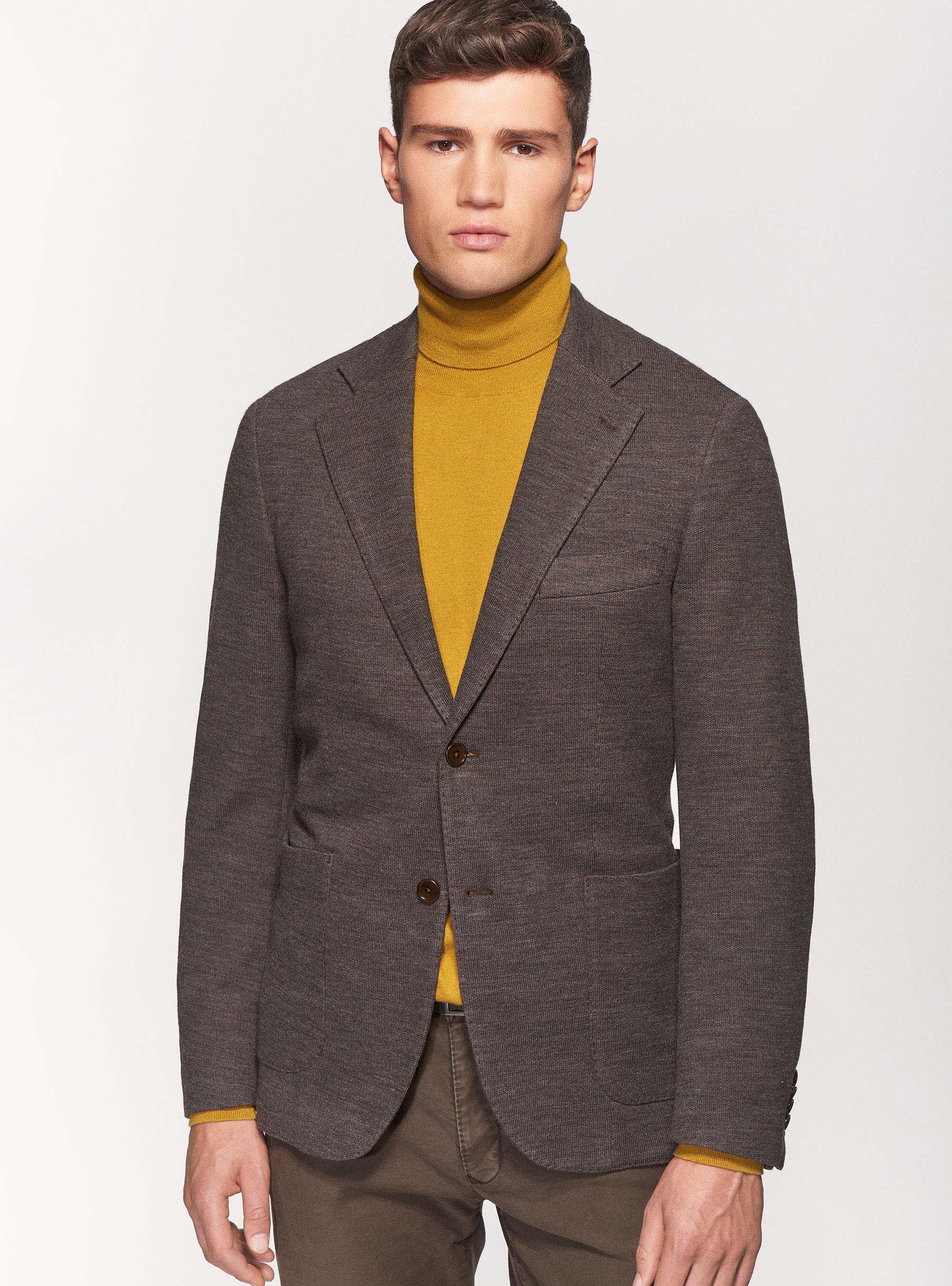 Unlined blazer in wool and cotton jersey GutteridgeEU Men s