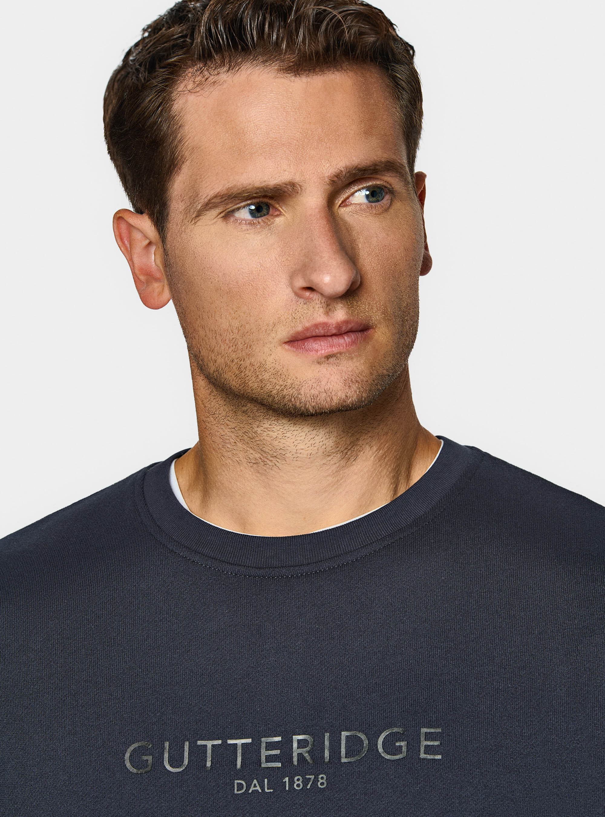 Gutteridge logo crewneck sweatshirt, NAVY BLUE