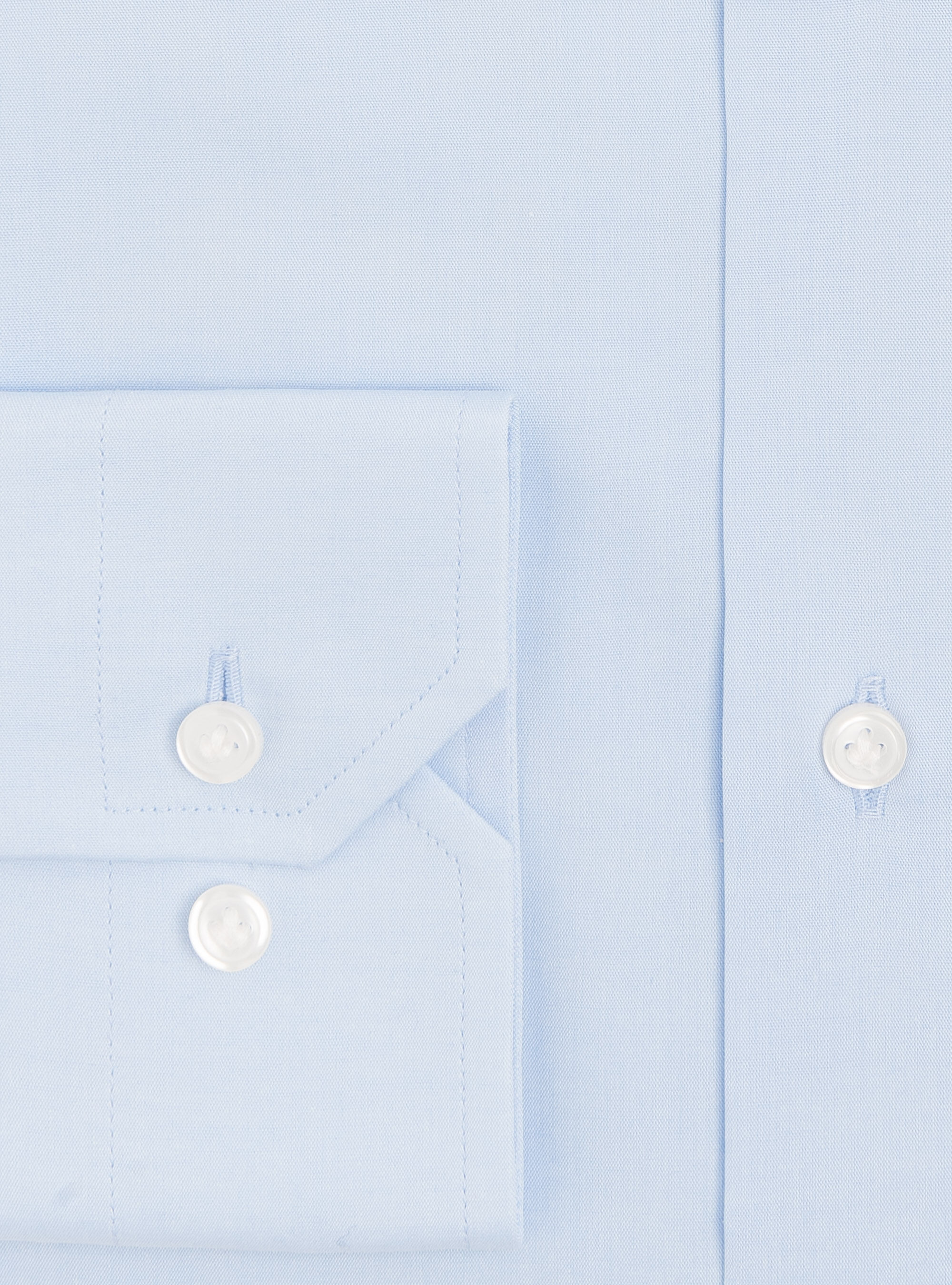 Camicia slim fit in popeline di cotone stretch, AZZURRO