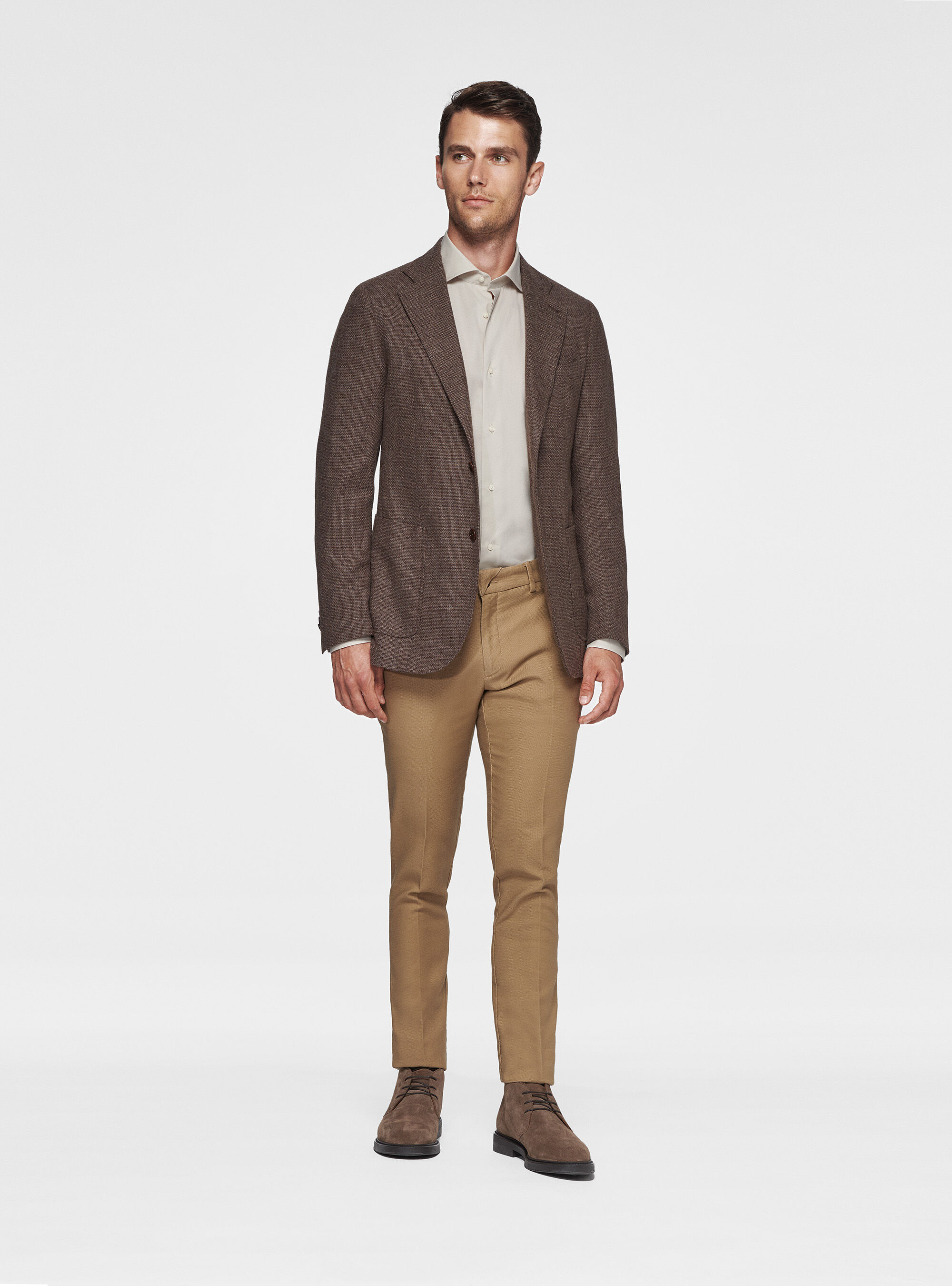 Cotton wool and cashmere hopsack blazer