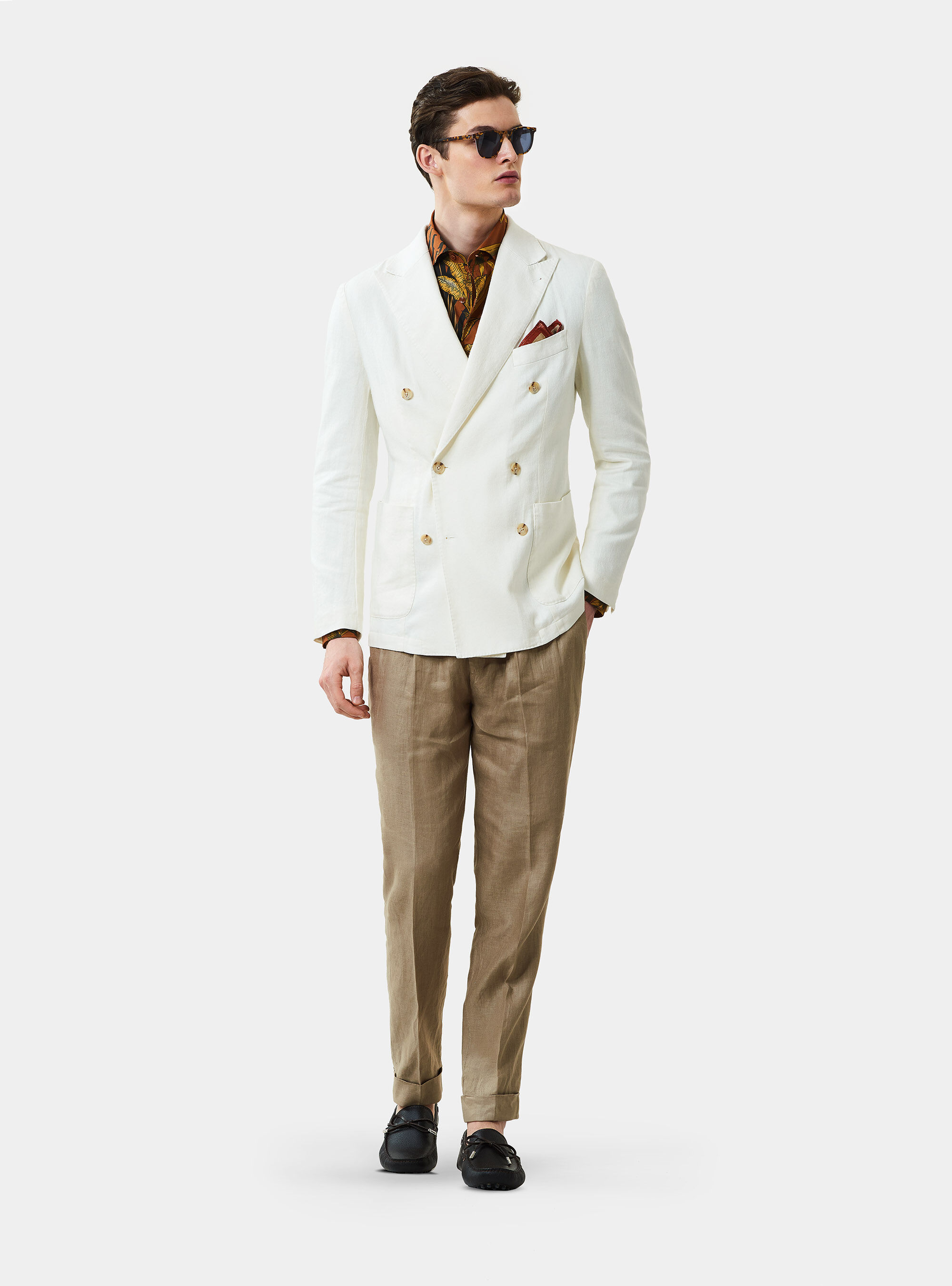 linen blazer white