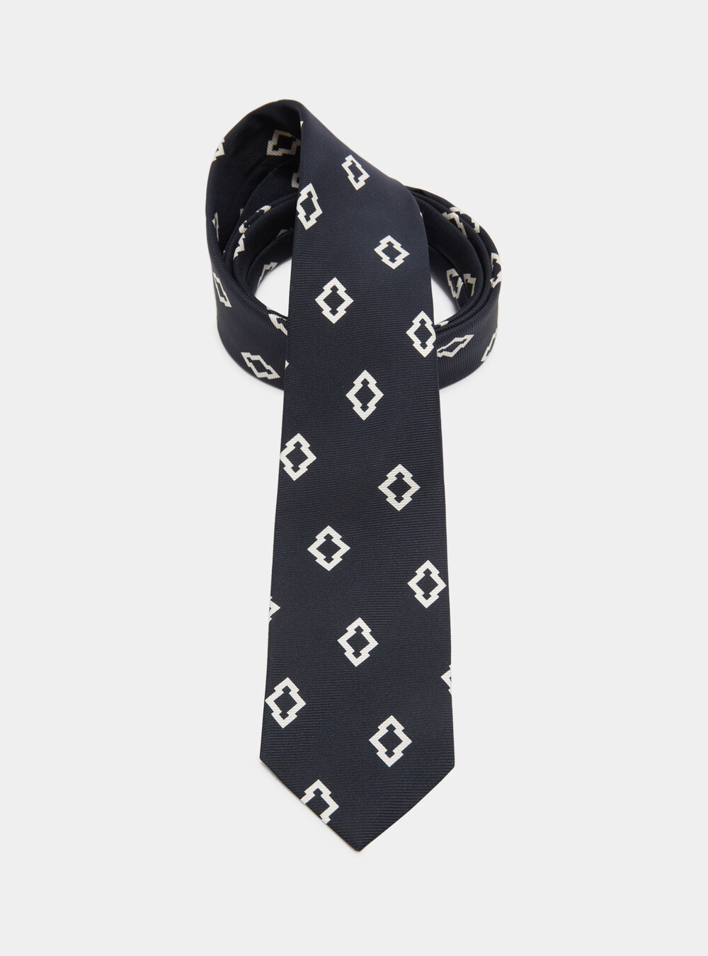 Silk tie with ethnic pattern, NAVY BLUE