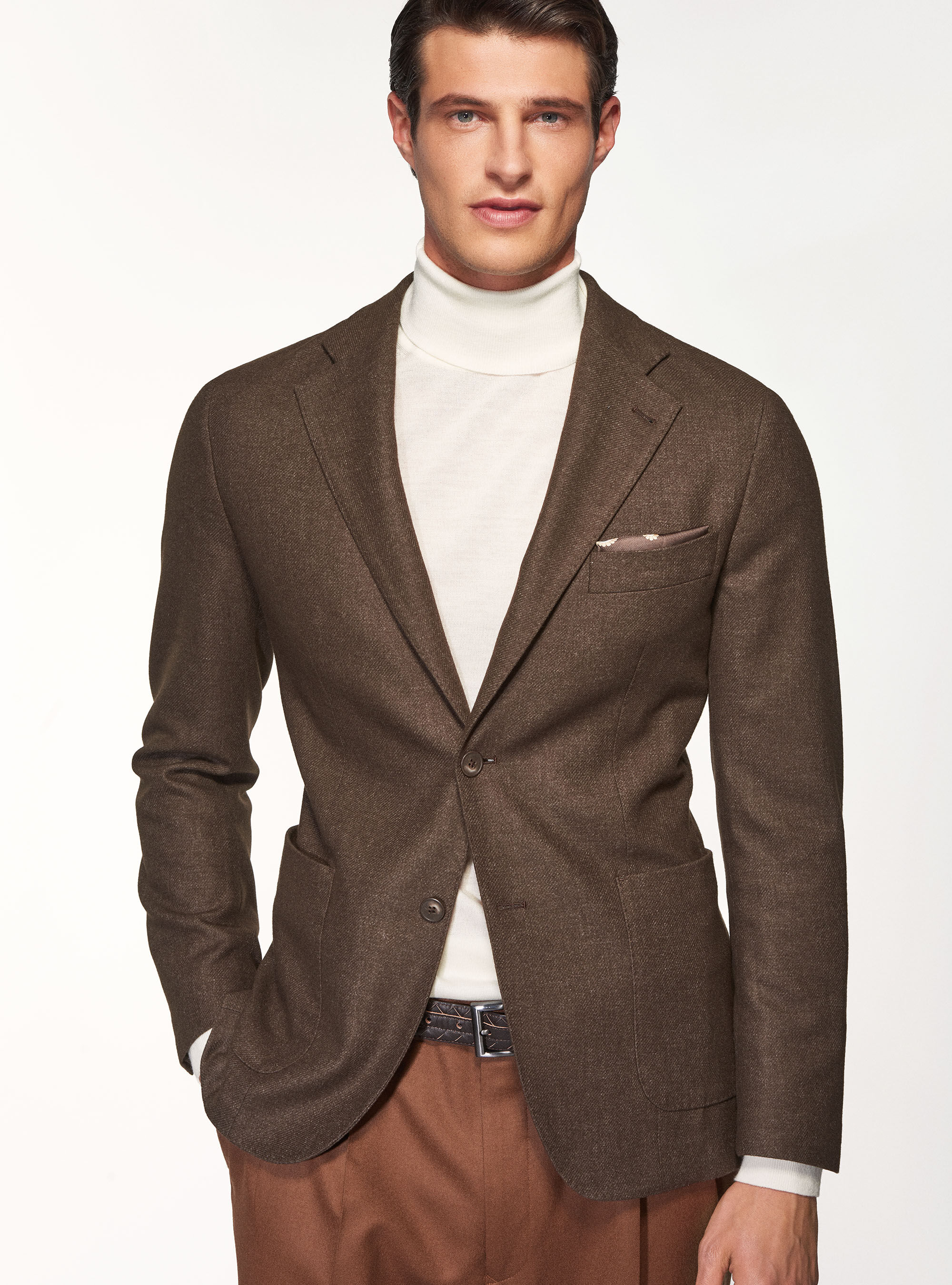 Wool blend flannel blazer