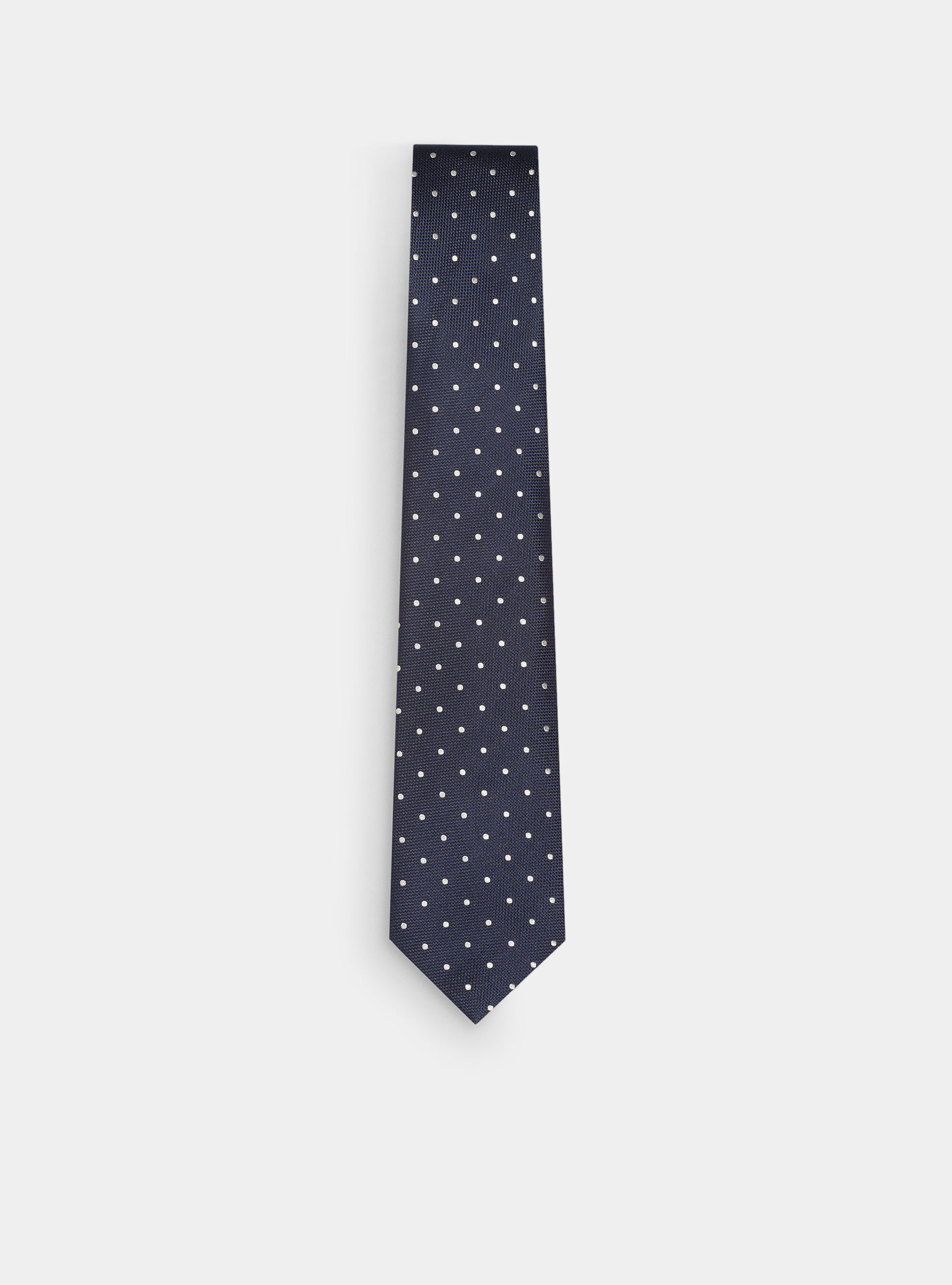 Polka dot silk tie, NAVY BLUE