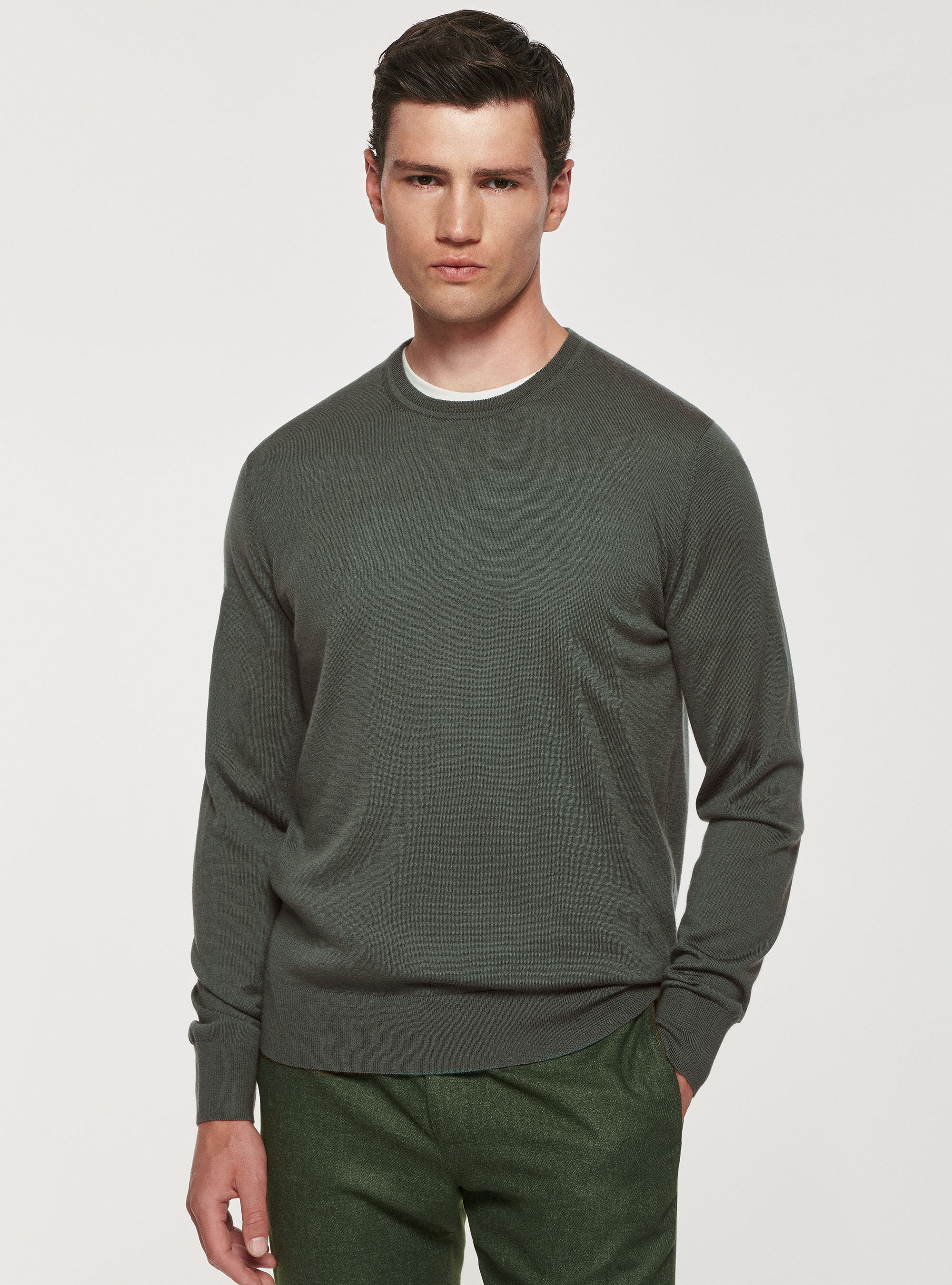 Seamless Knit Men's 100% Merino Wool V-Neck Sweater - , Ultra Soft