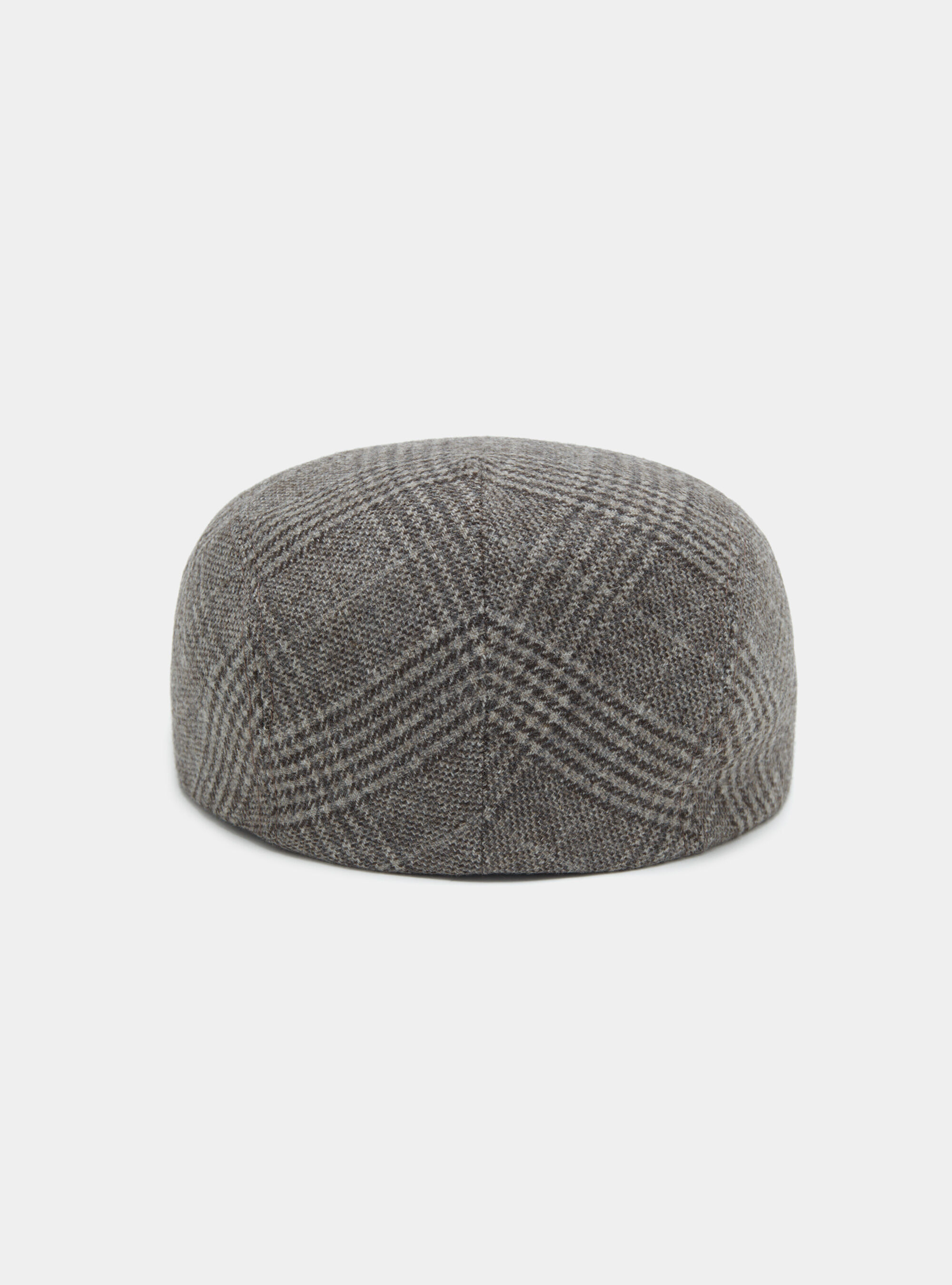 Prince of Wales flat cap in wool and cashmere