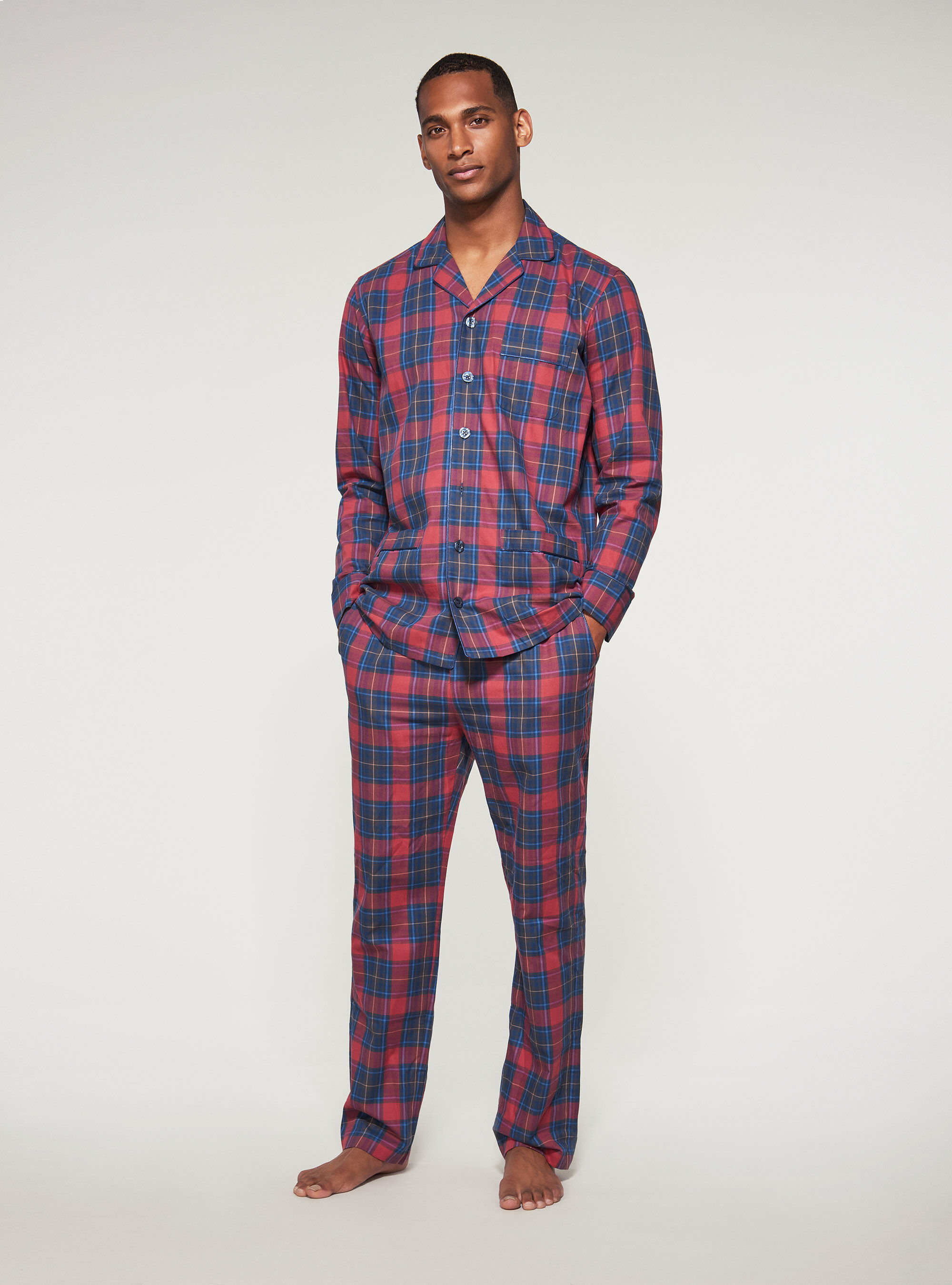 Mens cotton clearance flannel pajamas
