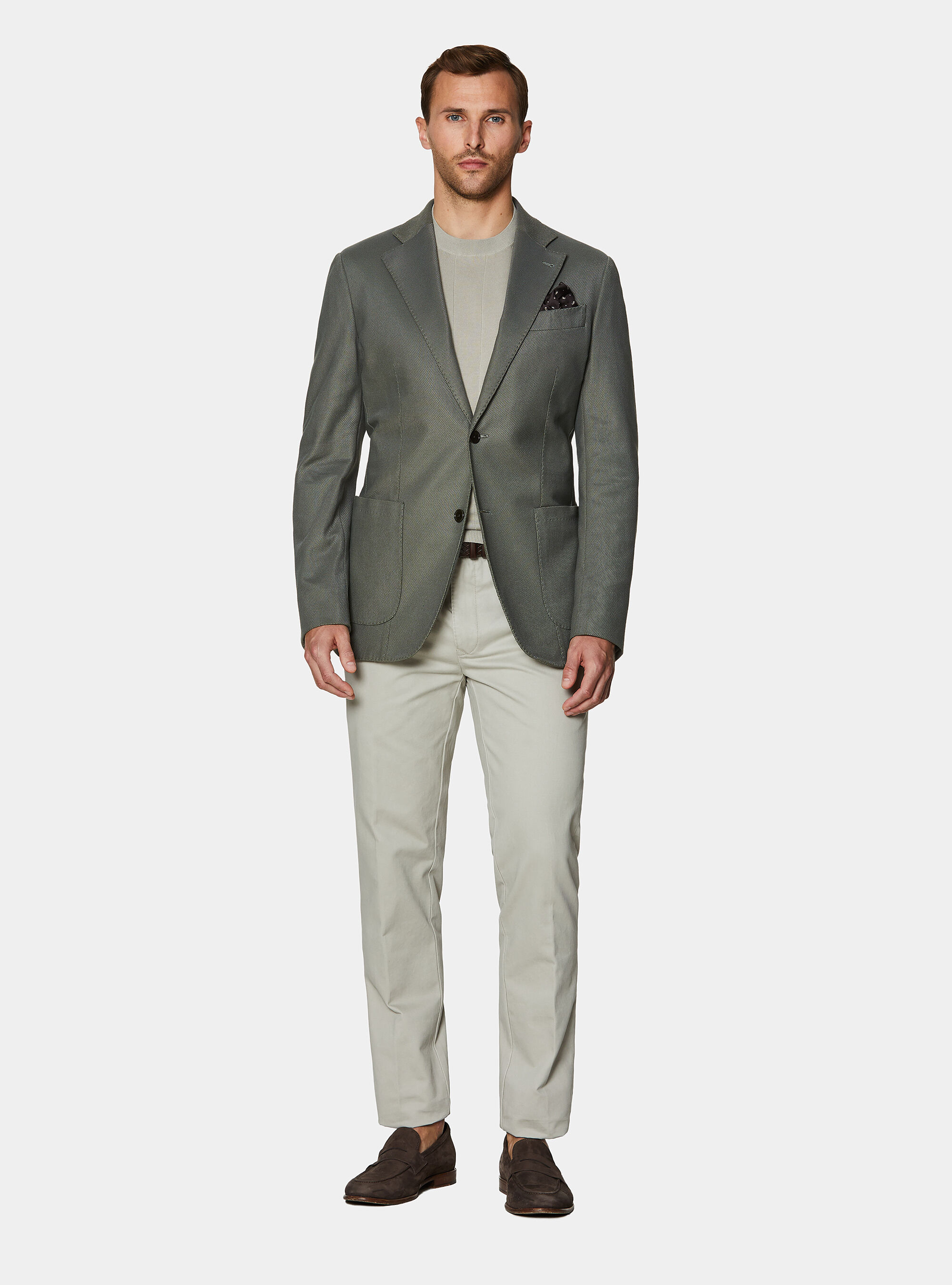 Giacca jersey in misto cotone, MILITARE 0609C