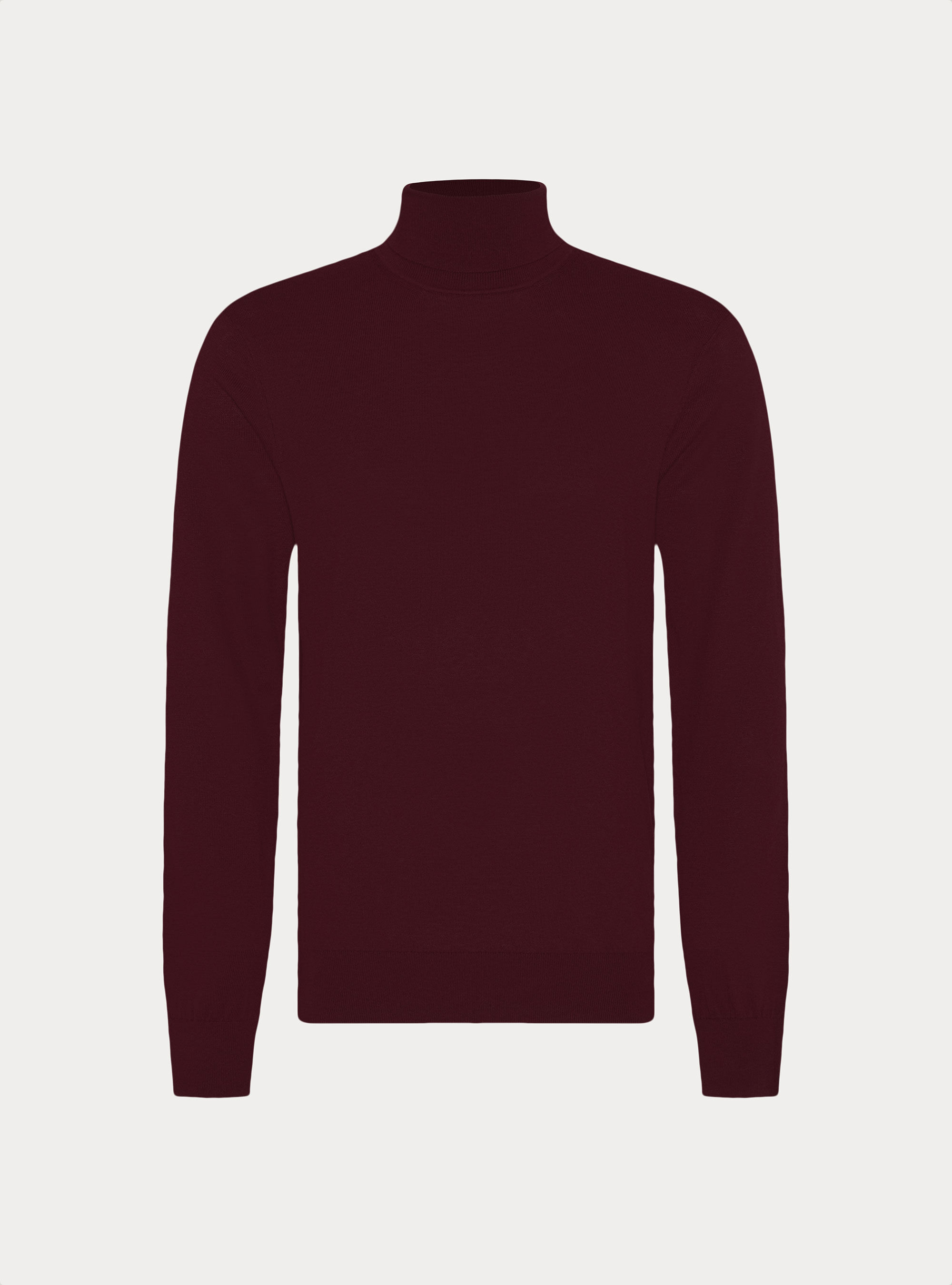 Cotton and Cashmere Turtleneck, BORDEAUX