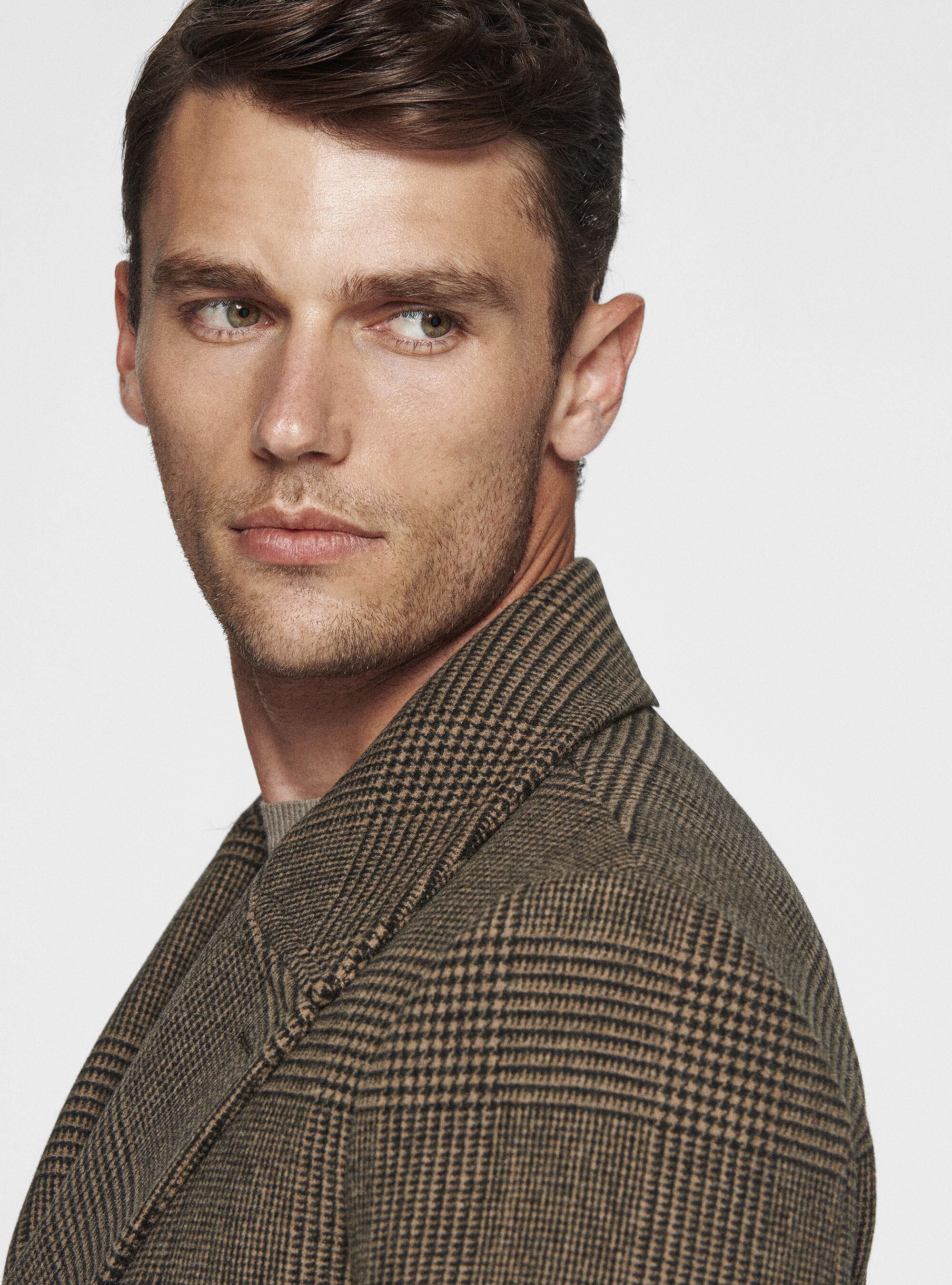 Plaid peacoat men clearance