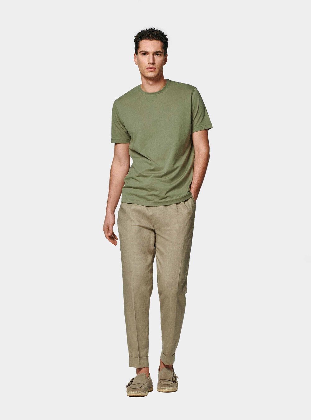 T-shirt mezza manica in cotone Supima, SALVIA 0602C T-shirt mezza manica in cotone Supima