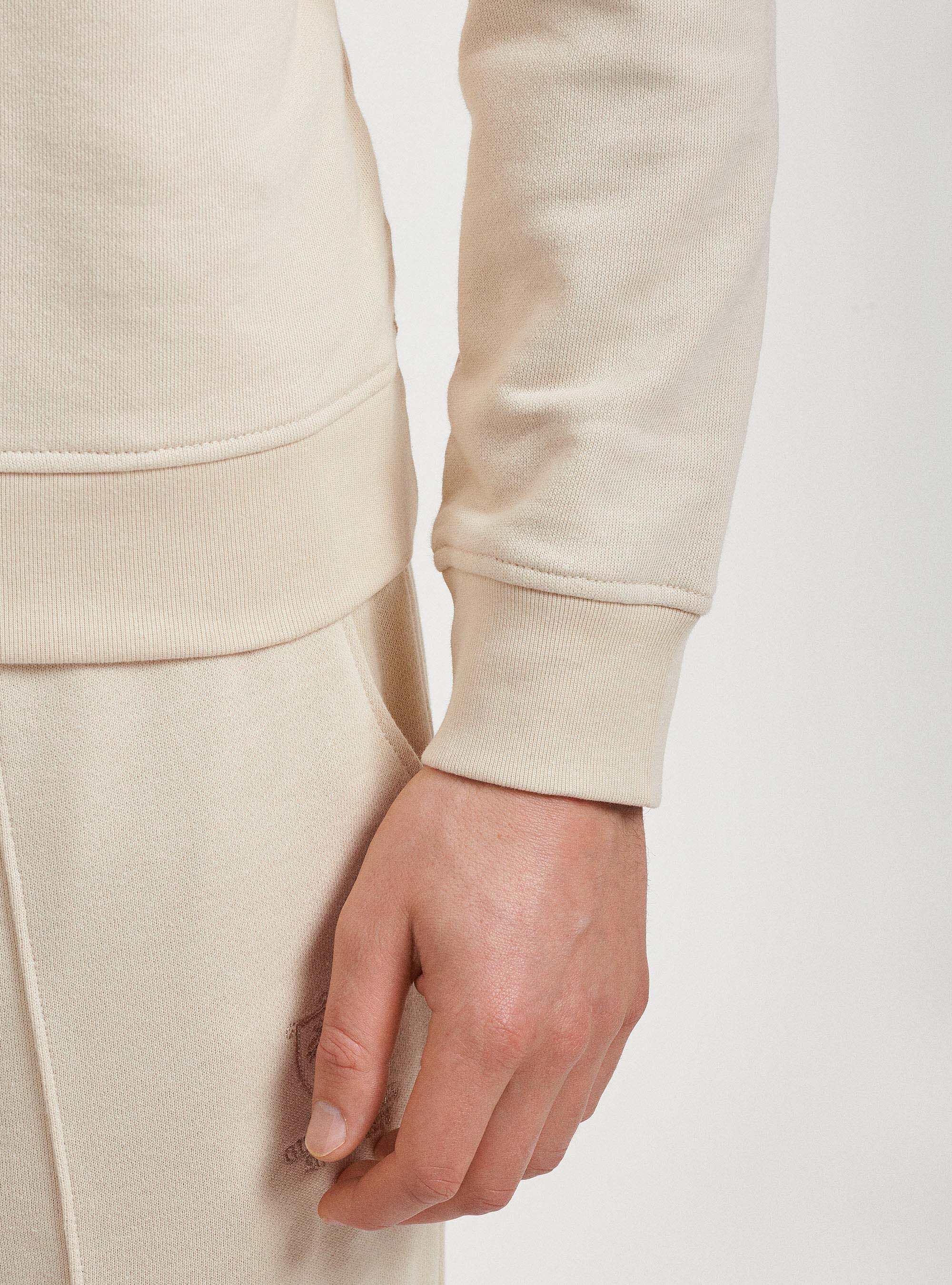 Unifarbenes Sweatshirt, ECRU 0560C