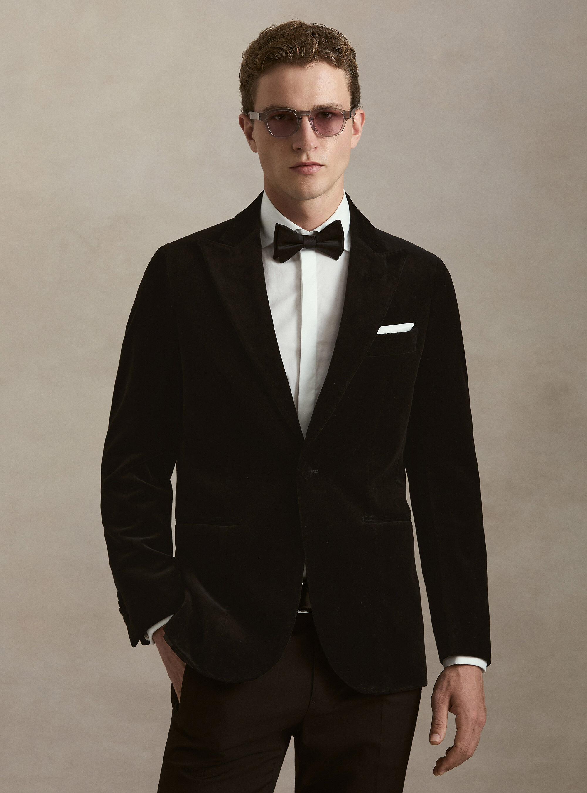 Tuxedo blazer for a velvet suit, BLACK