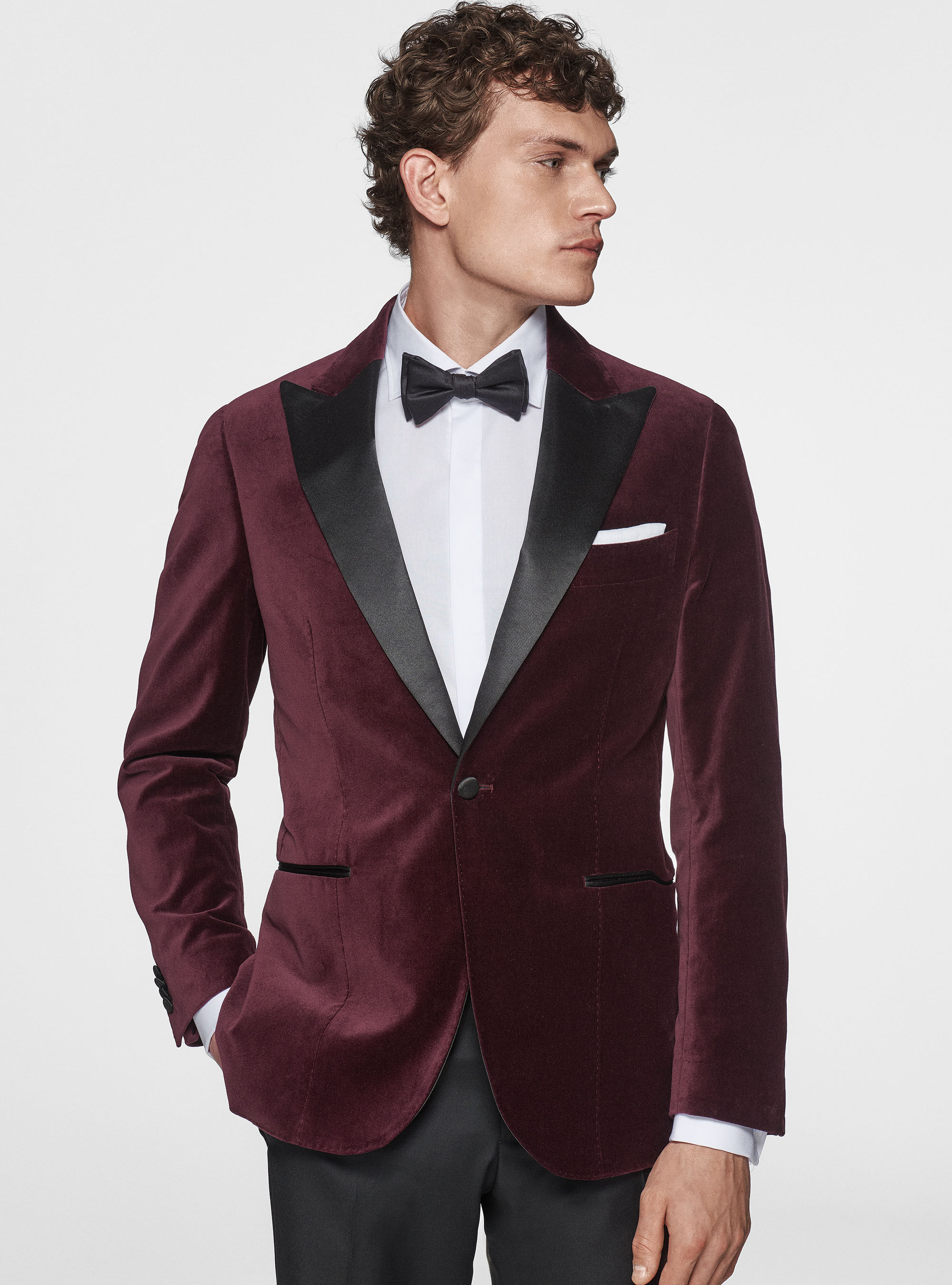 Tuxedo smoking jacket top