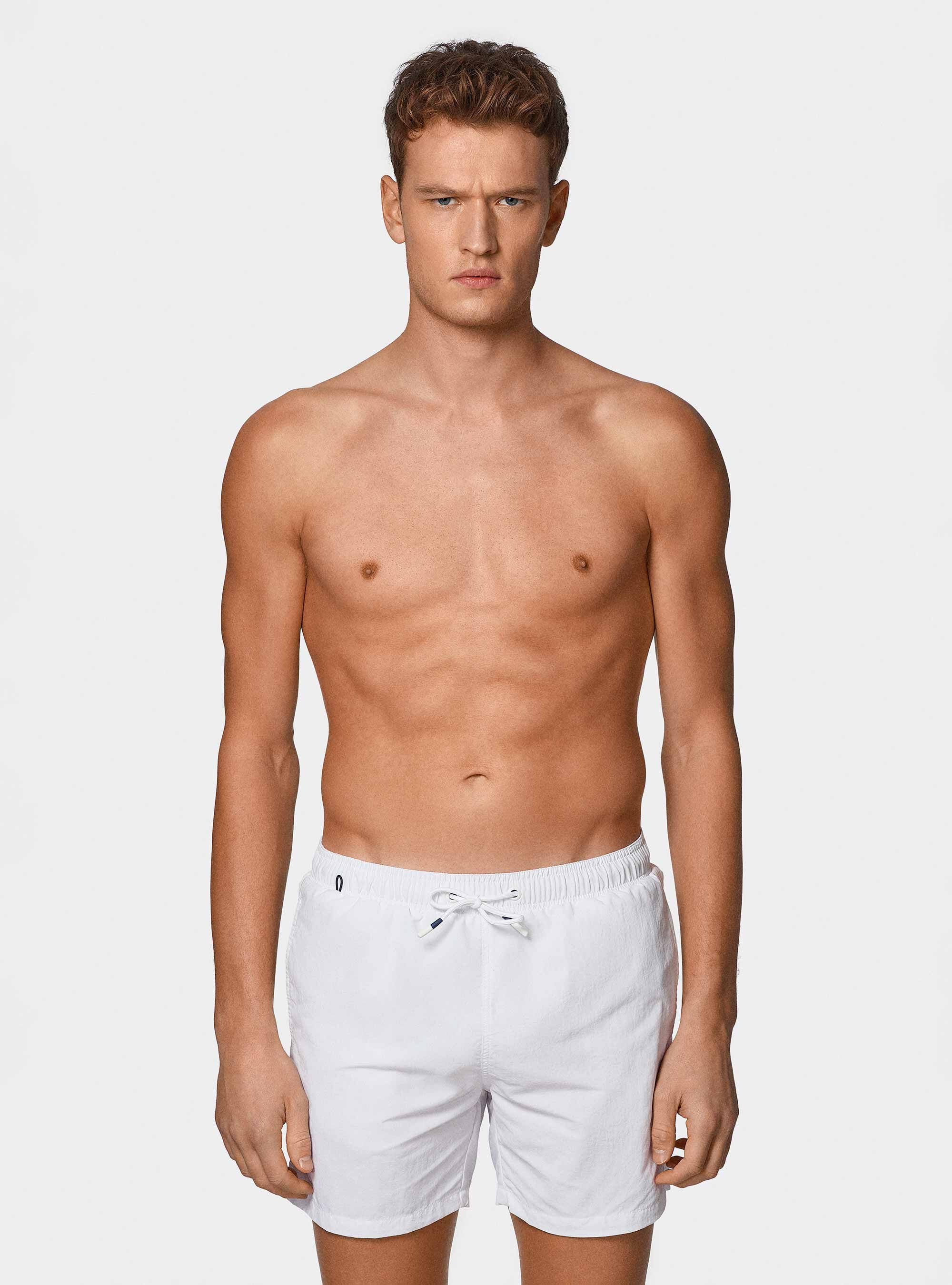 Maillot de bain uni, BLANC
