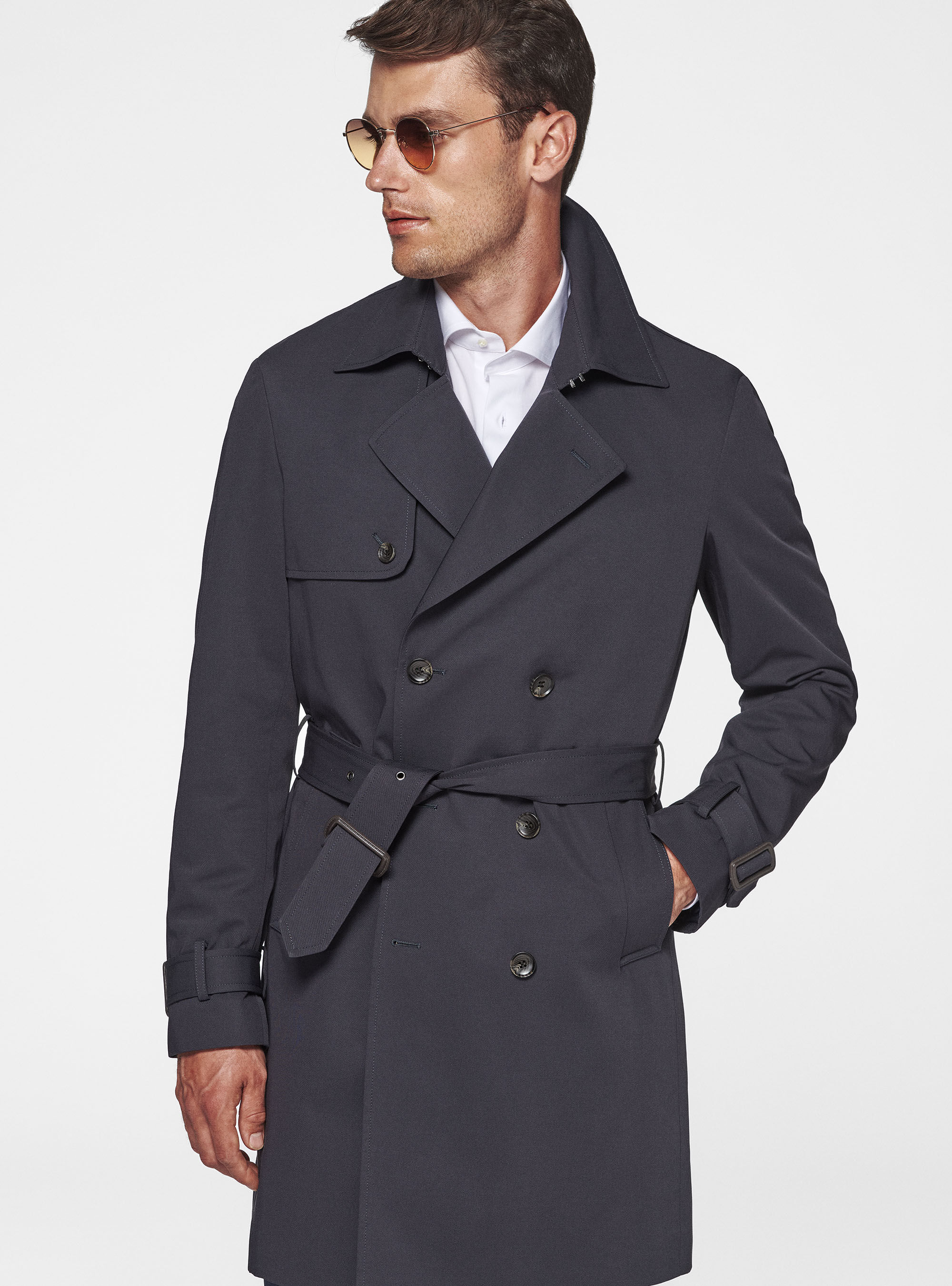 Cotton twill trench coat