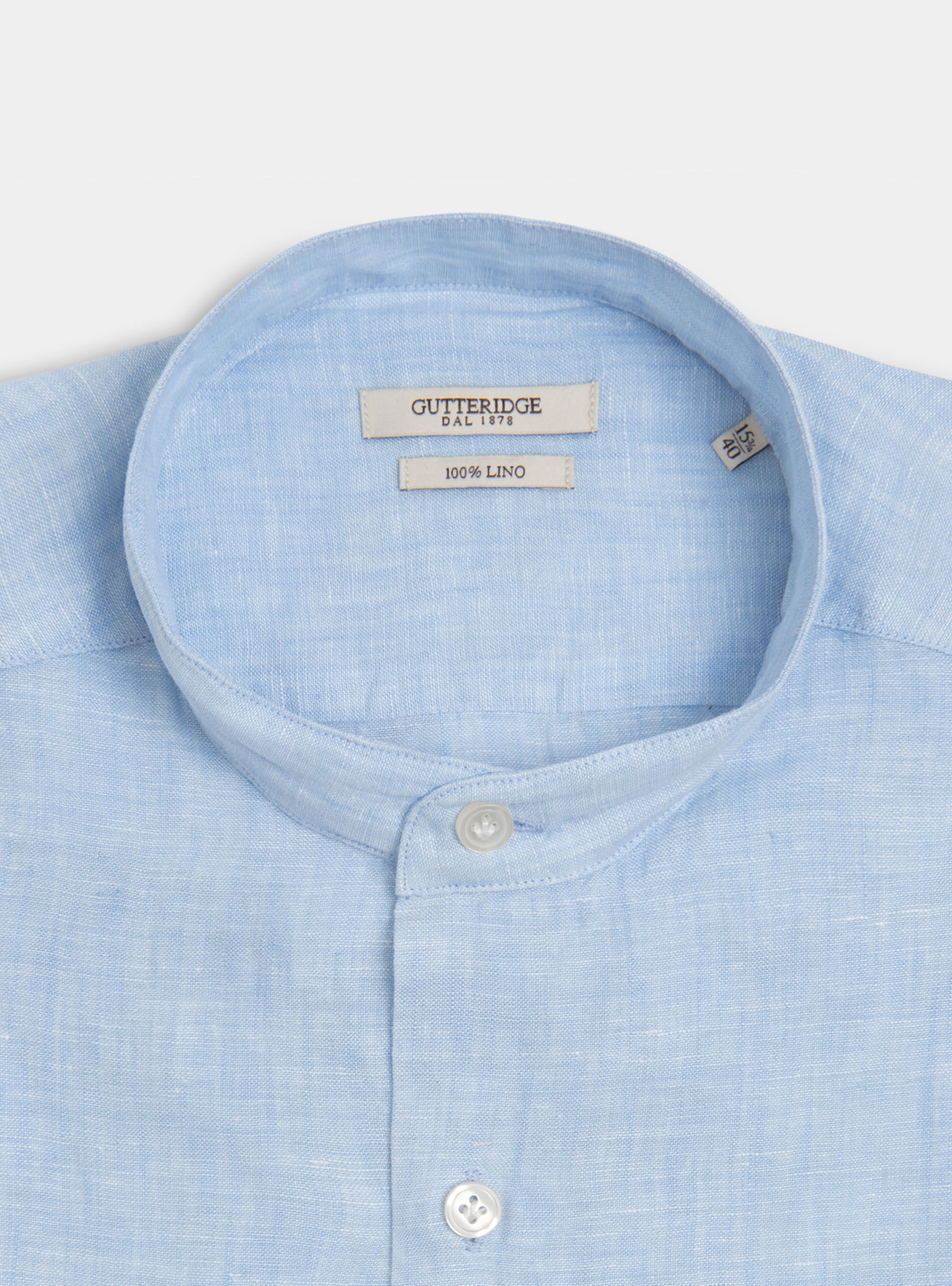 Pure Linen Korean Shirt, LIGHT BLUE