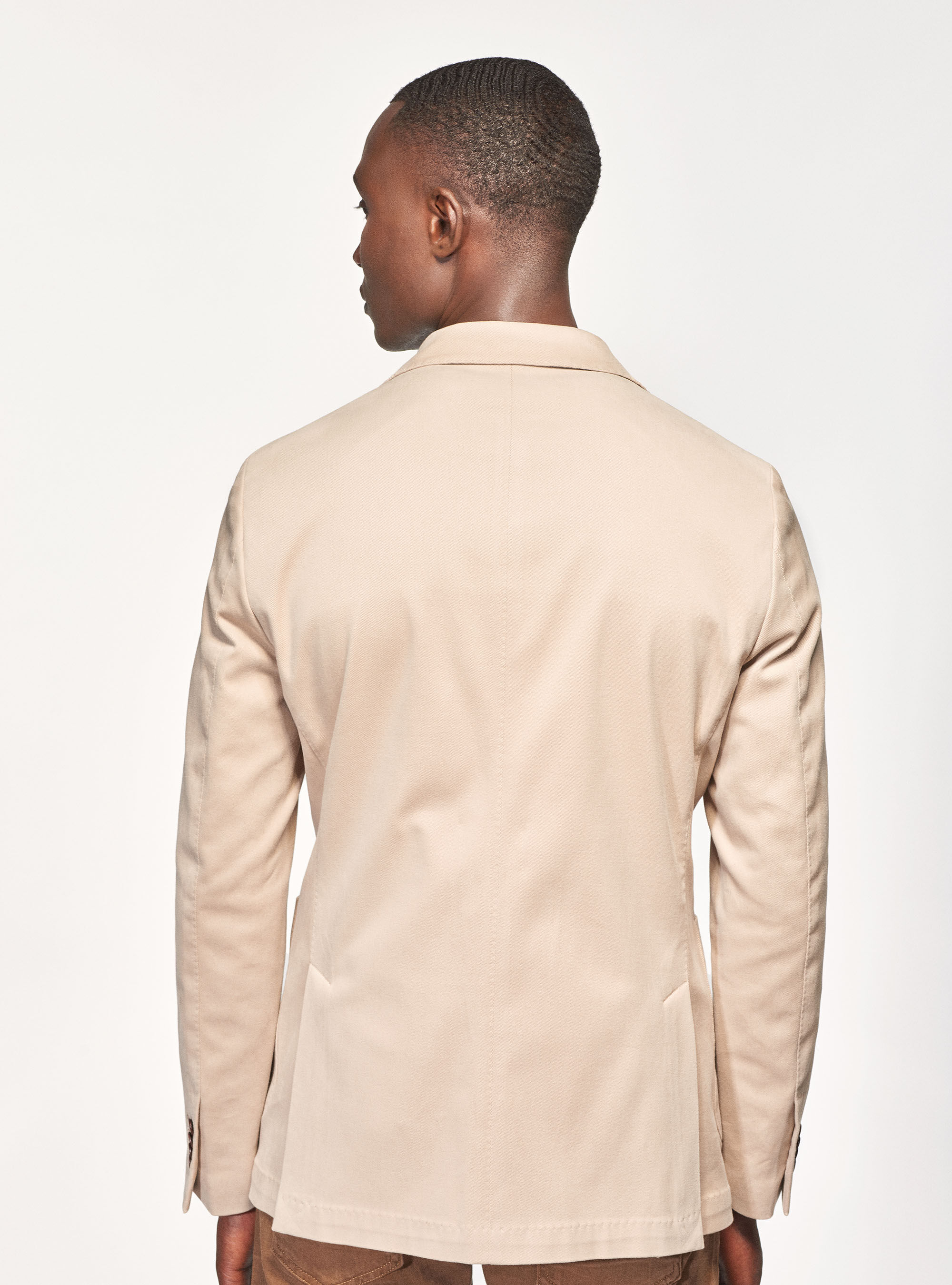 Frosted stretch cotton blazer, ECRU