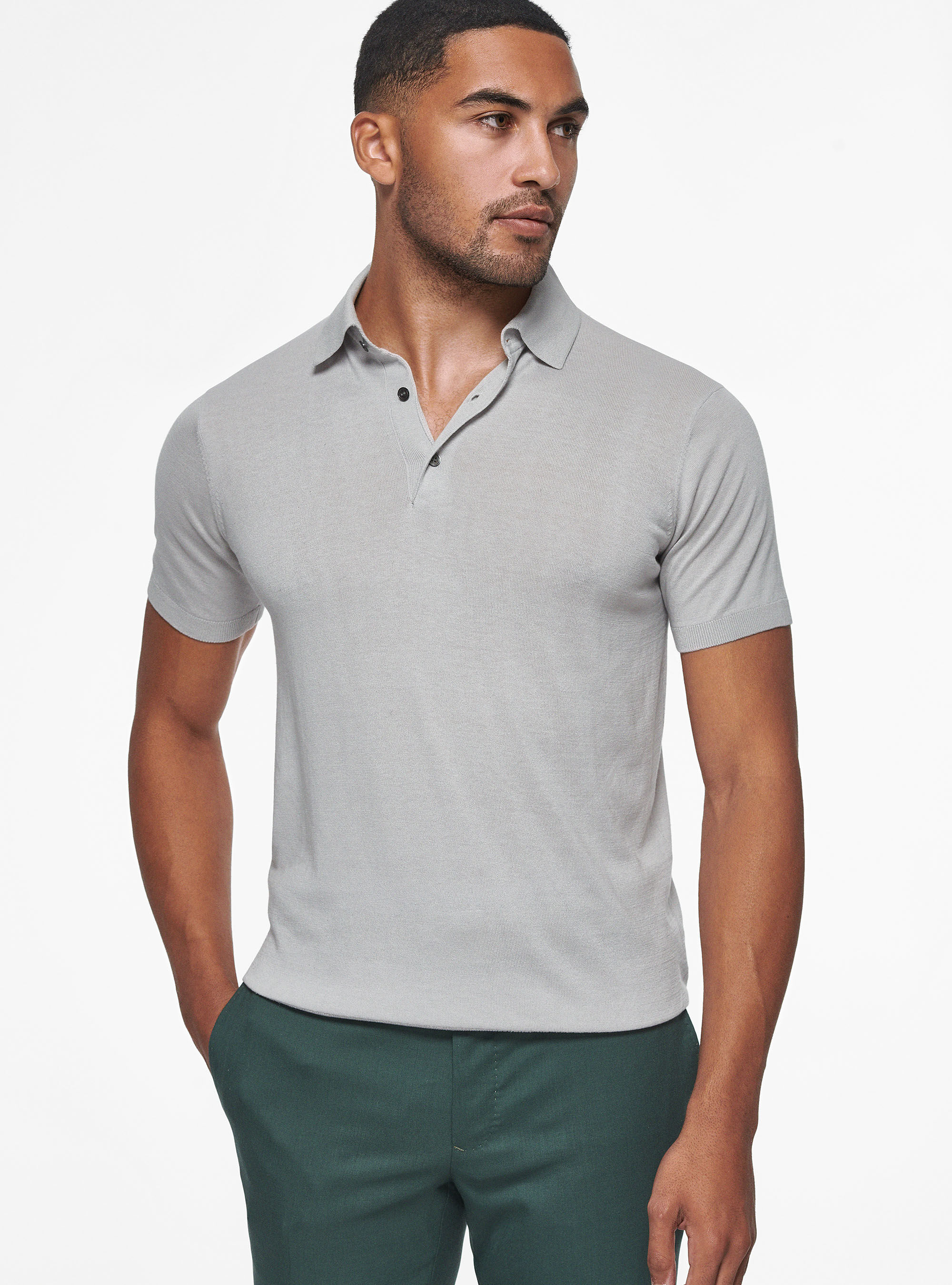 Silk knit polo shirts store
