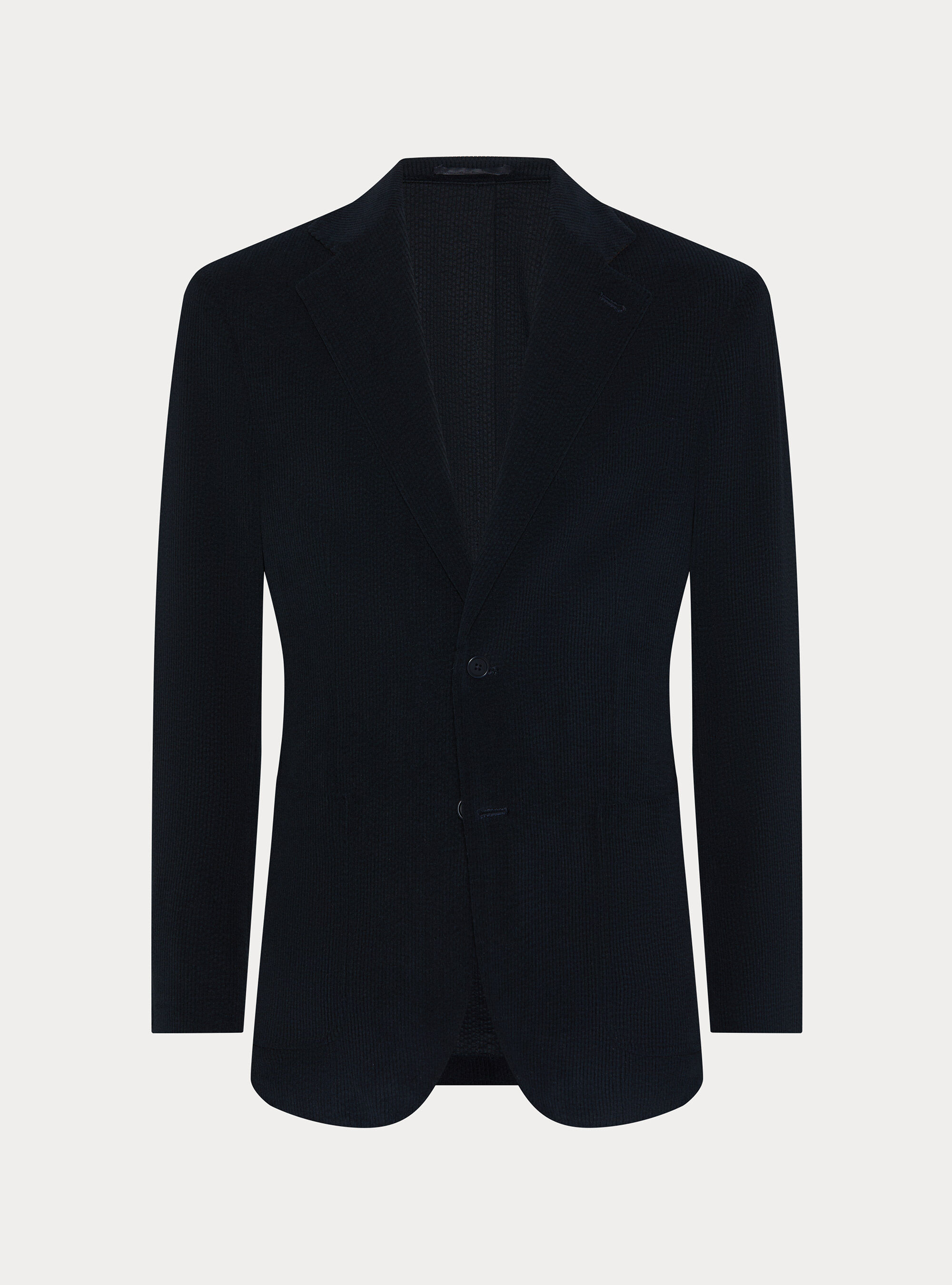 Einreihiges Sakko aus Stretch-Samt, NAVY 0218C