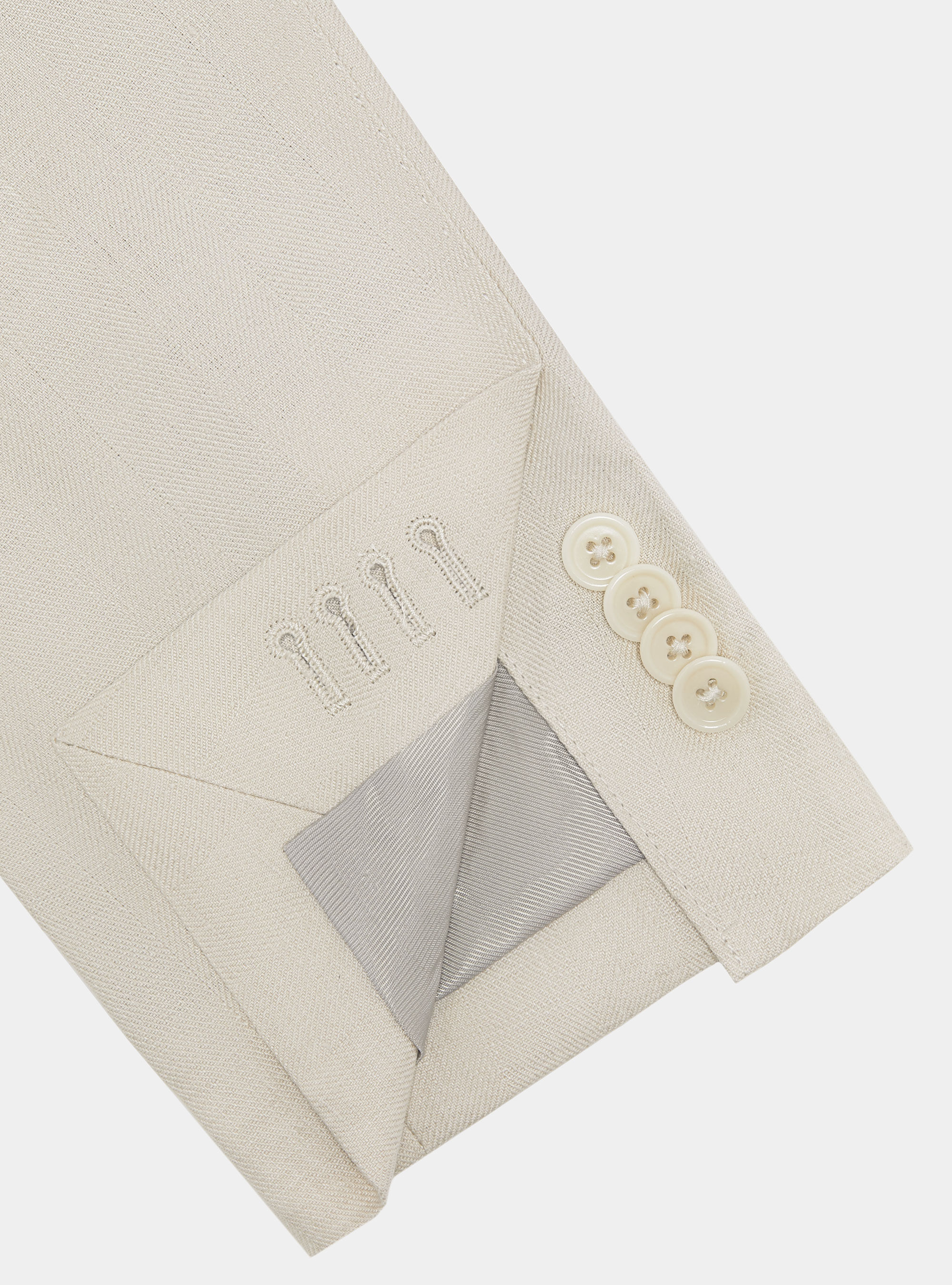 Veste cor&eacute;enne en lin pur &agrave; chevrons, &Atilde; CRU