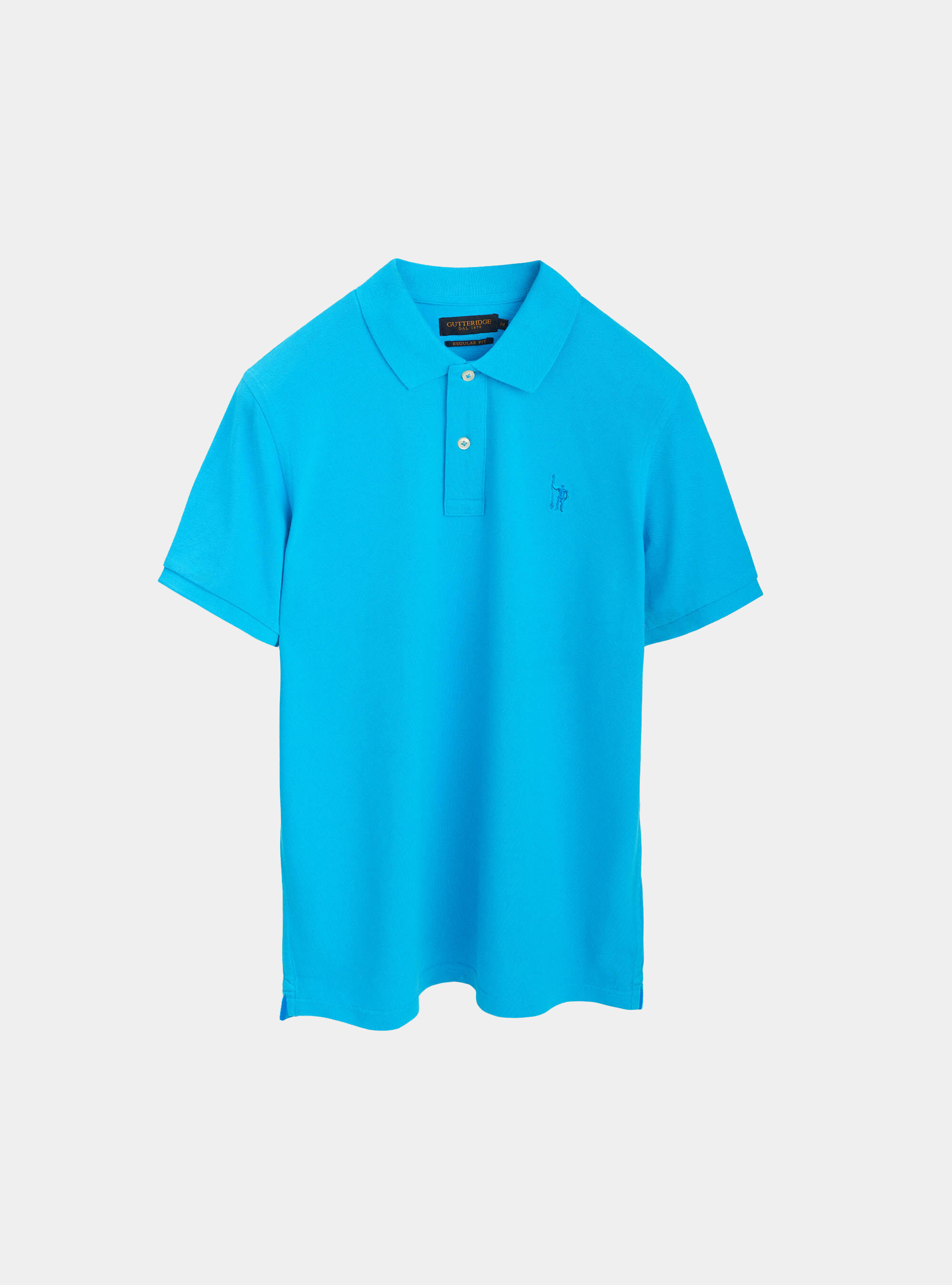 Polo classica con ricamo, TURCHESE 0258C